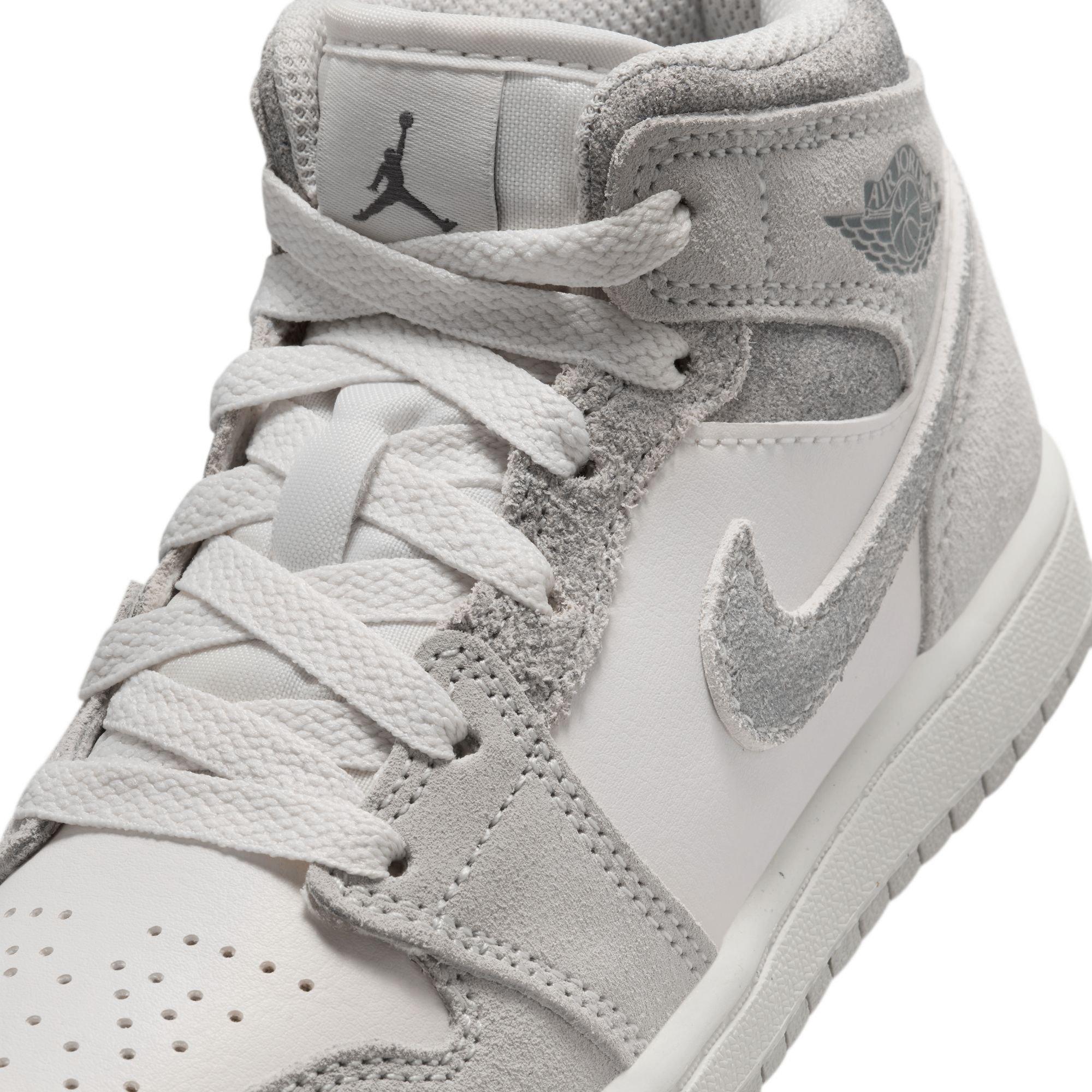 Jordan 1 Mid SE Preschool Boys' "Neutral Grey/Smoke Grey/Sail" Shoe