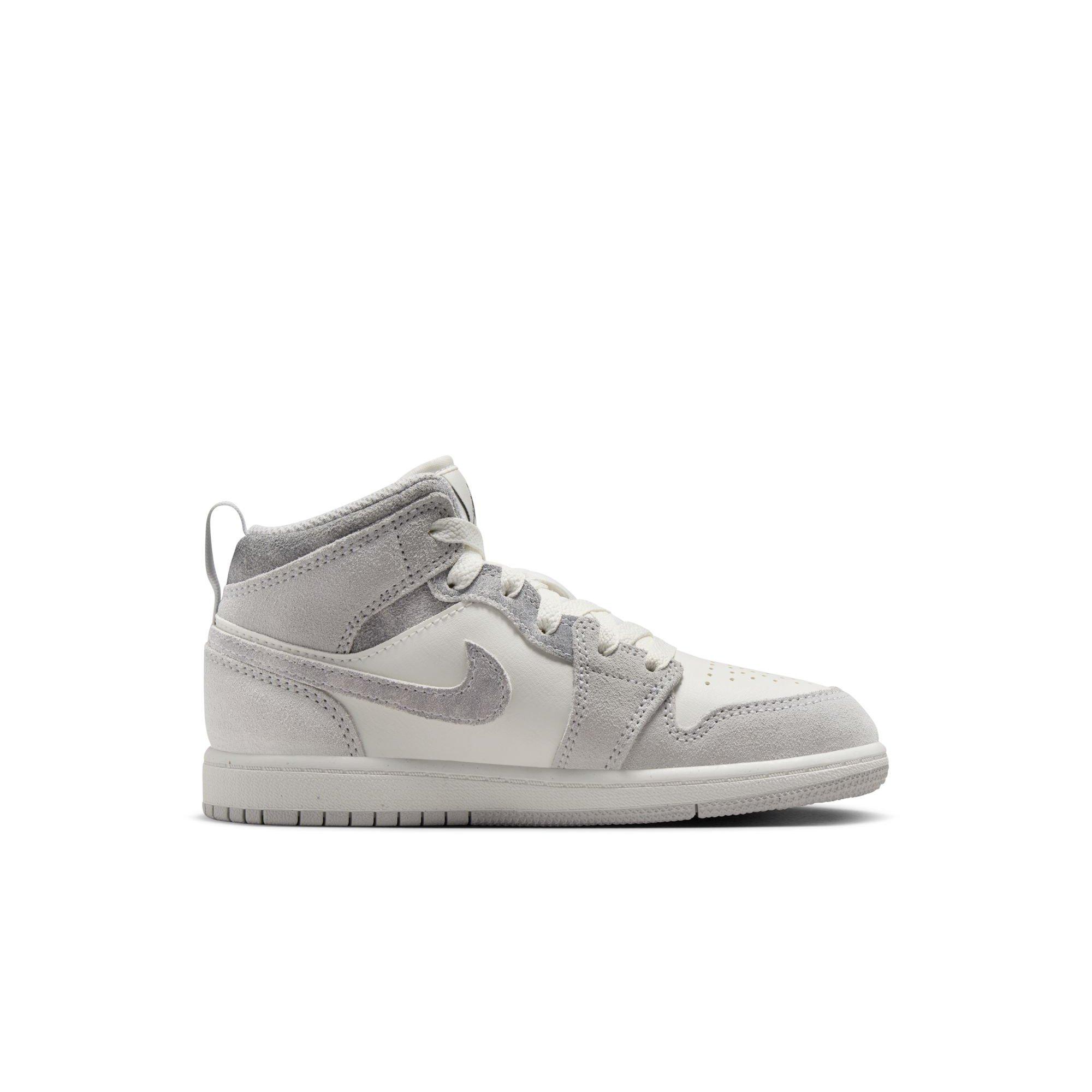 Jordan 1 Mid SE Preschool Boys' "Neutral Grey/Smoke Grey/Sail" Shoe