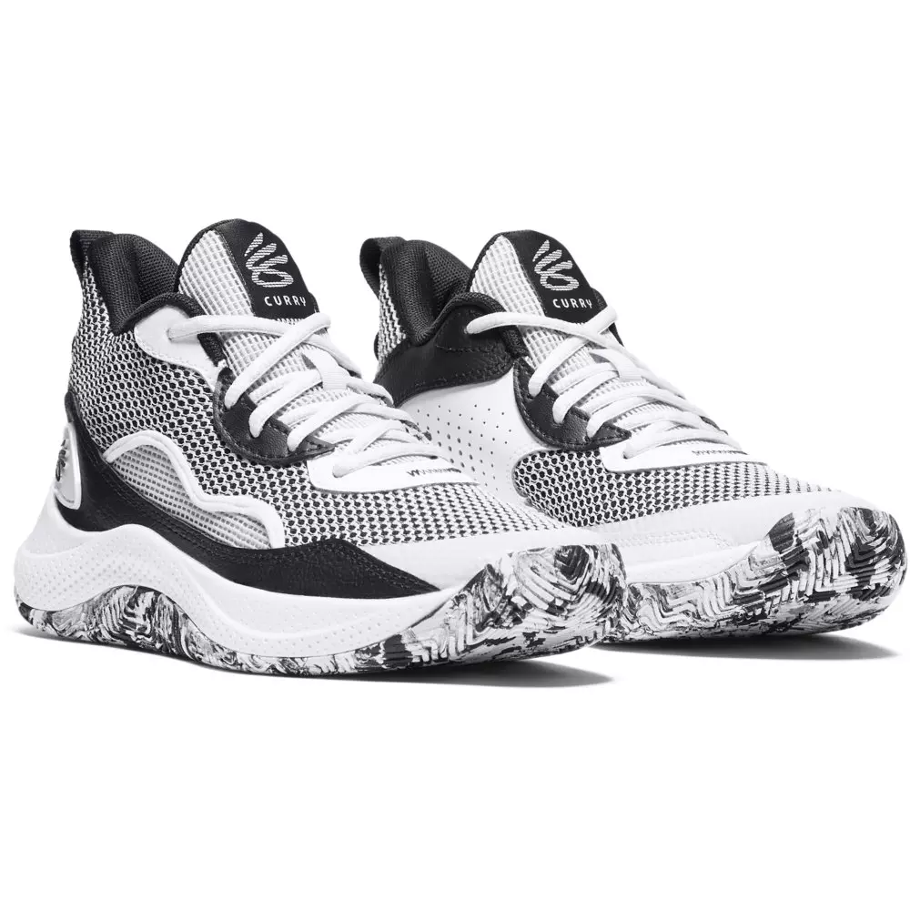 Under Armour Curry 3Z 24 "White/Black" Grade School Boys' Basketball Shoe - WHITE/BLACK/GREY