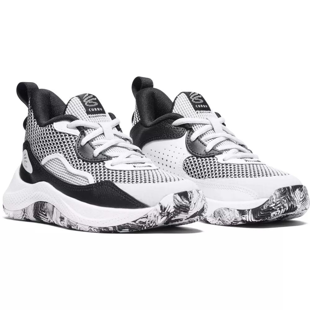 Under Armour Curry 3Z "White/Black/Grey" Preschool Boys' Basketball Shoe - WHITE/BLACK/GREY
