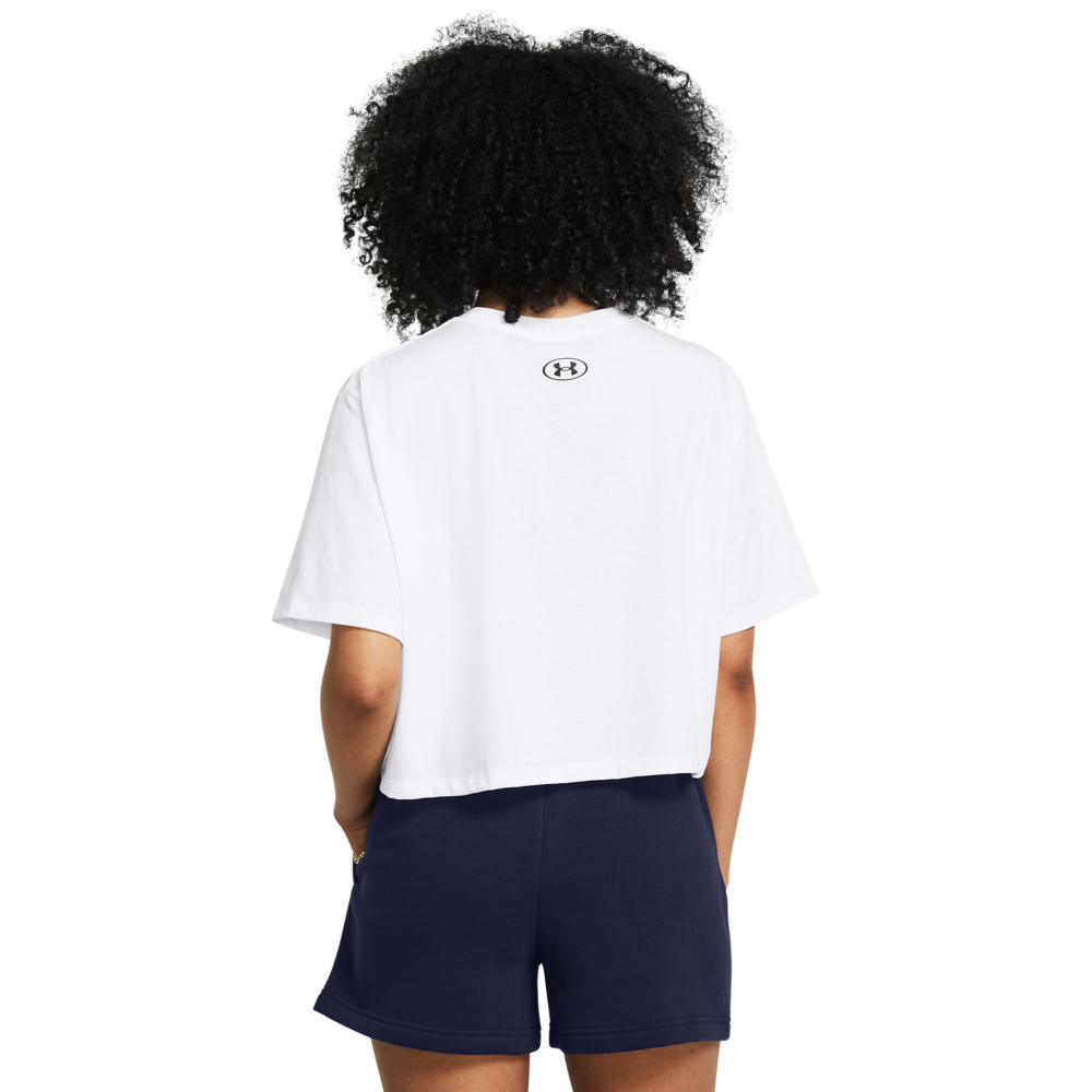 Under Armour Women's Boxy Crop Tee - WHITE Thumbnail View 2
