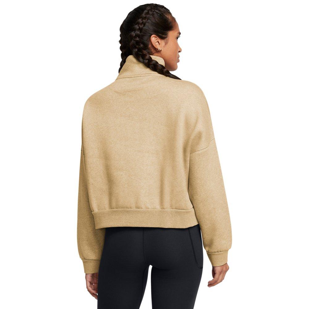 Under Armour Women's Icon Fleece Oversized 1/2-Zip Jacket - TAN Thumbnail View 2