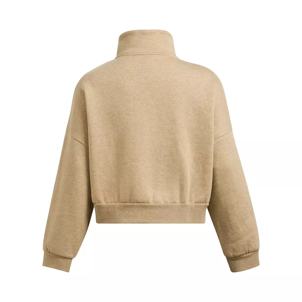Under Armour Women's Icon Fleece Oversized 1/2-Zip Jacket - TAN