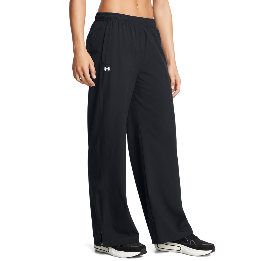 Under Armour Women's Armour Woven Wide Leg Pants - BLACK Thumbnail View 1