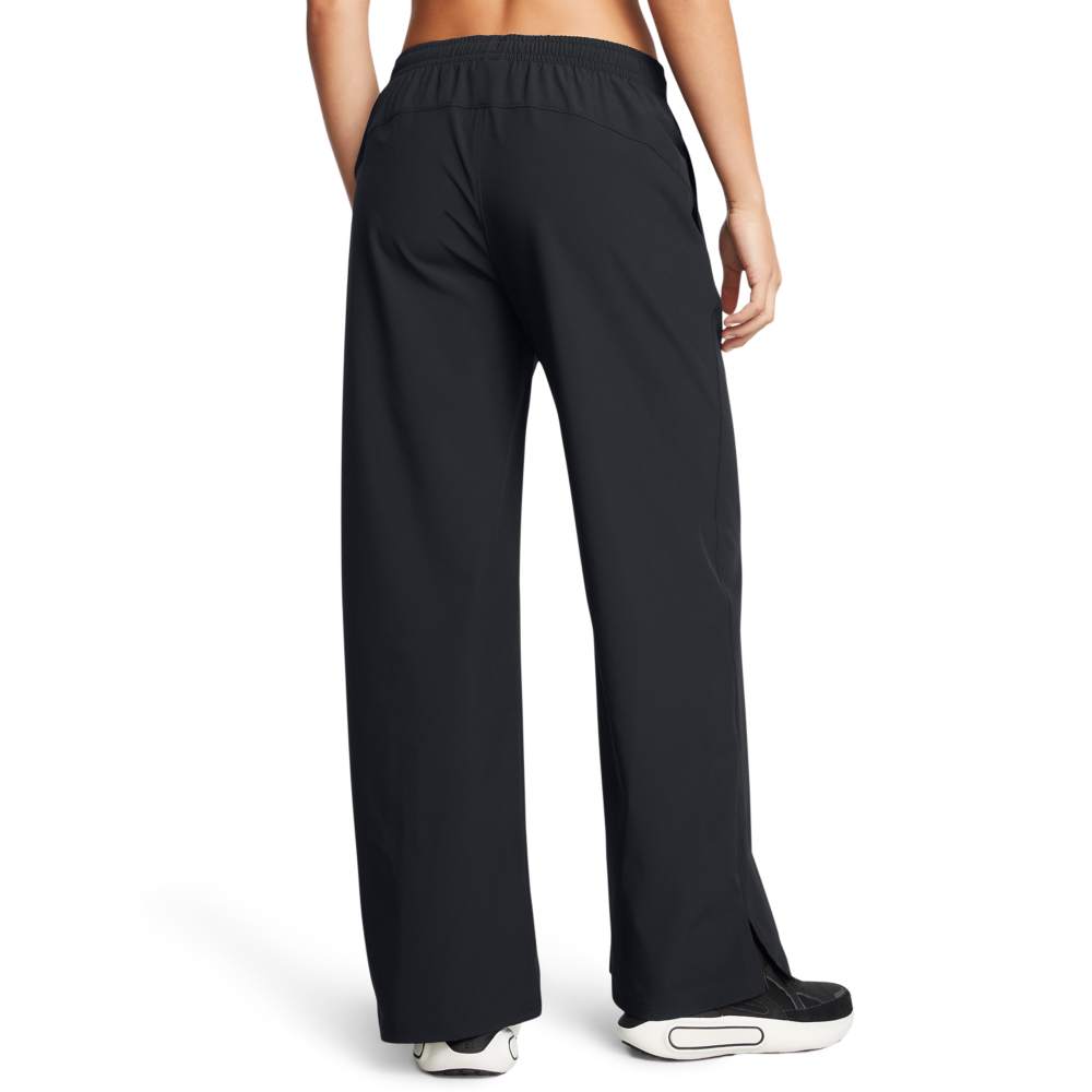 Under Armour Women's Armour Woven Wide Leg Pants - BLACK Thumbnail View 2