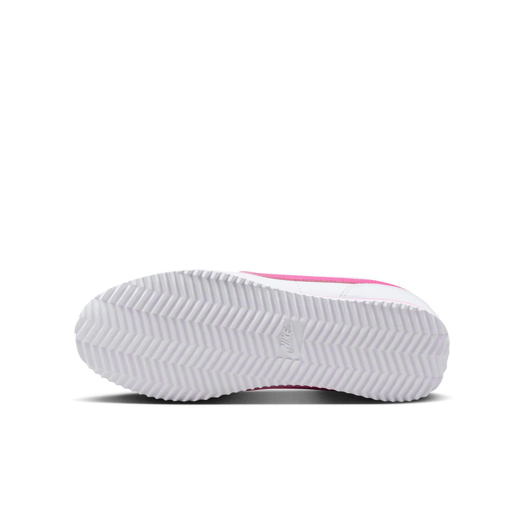 Nike Cortez Grade School Girls' "White/Laser Fuchsia" Shoe