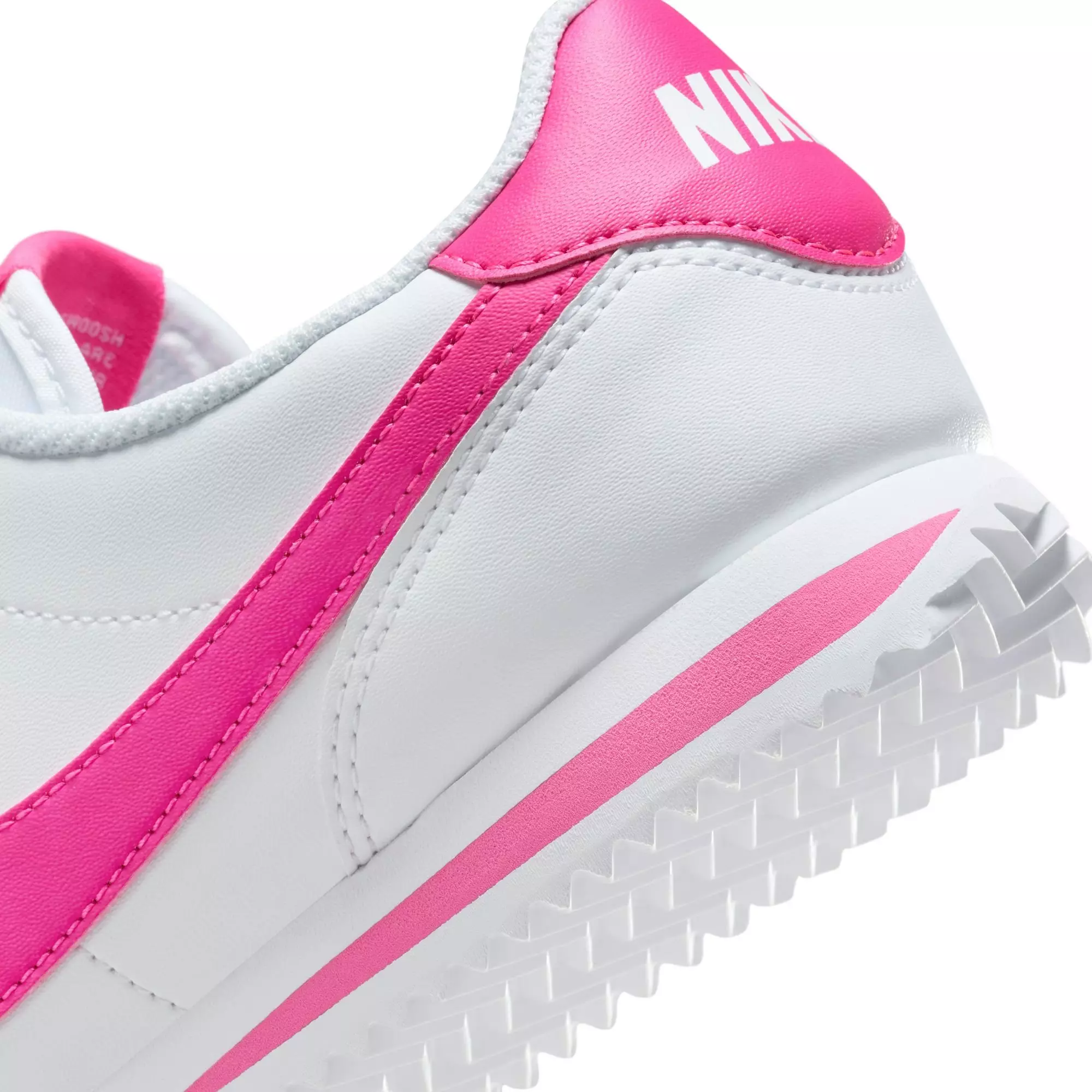 Nike Cortez "White/Laser Fuchsia" Grade School Girls' Shoe - WHITE/PINK