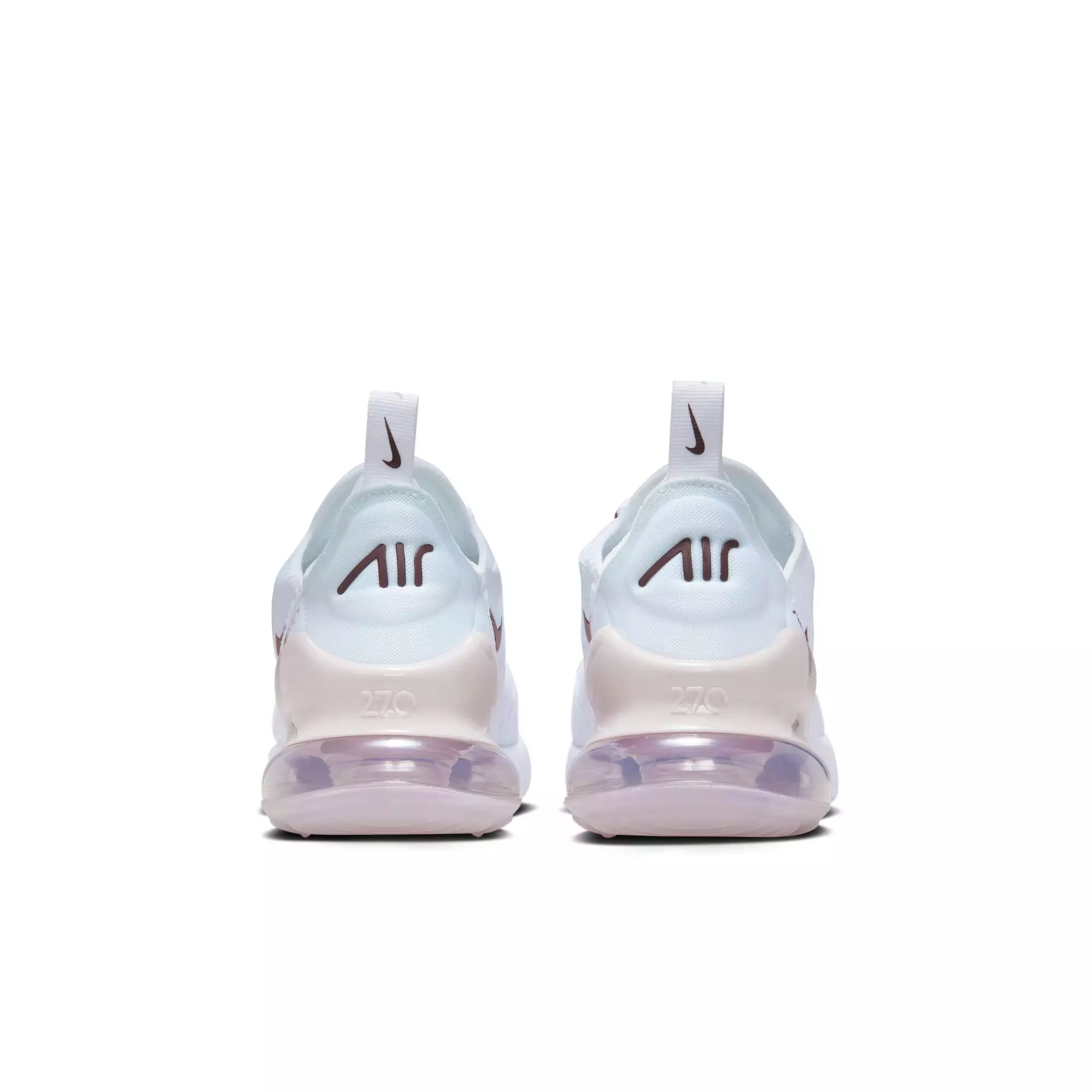 Nike Air Max 270 "White/Burgundy Crush/Platinum Violet" Grade School Girls' Shoe - WHITE/RED