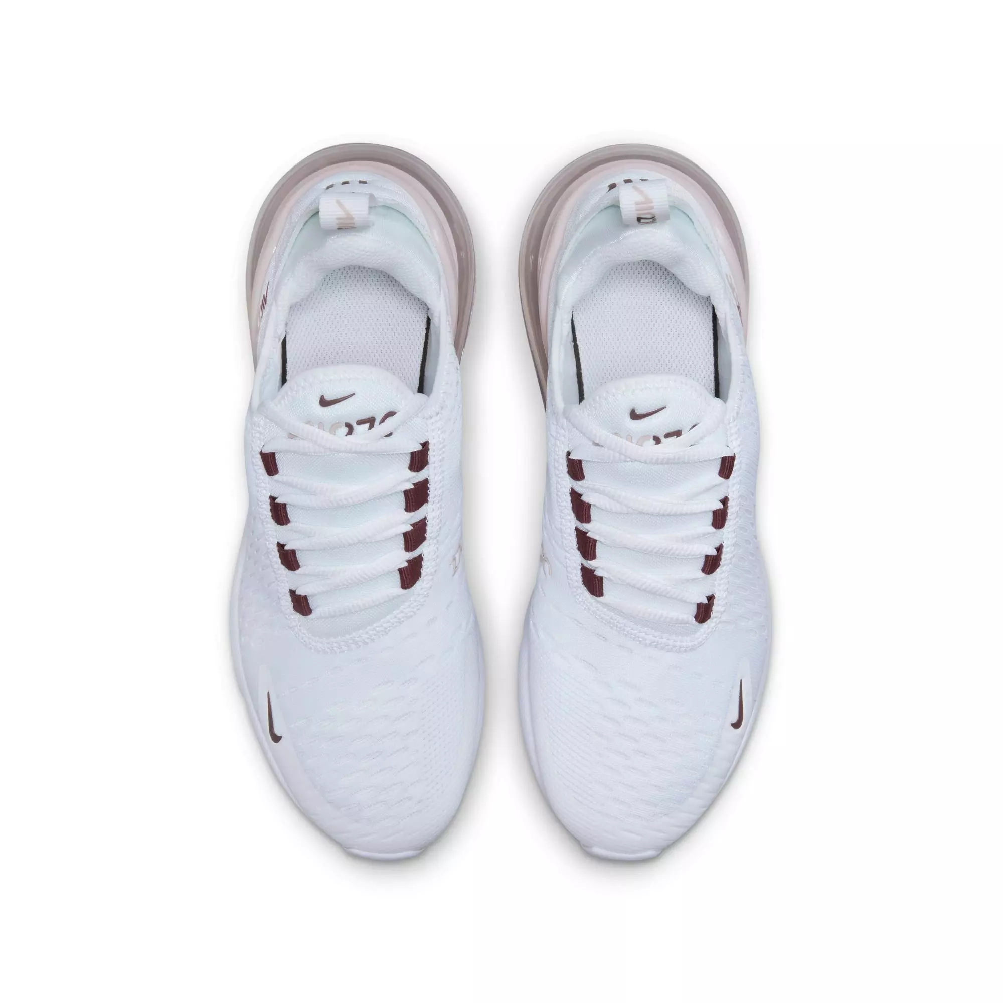 Nike Air Max 270 "White/Burgundy Crush/Platinum Violet" Grade School Girls' Shoe - WHITE/RED