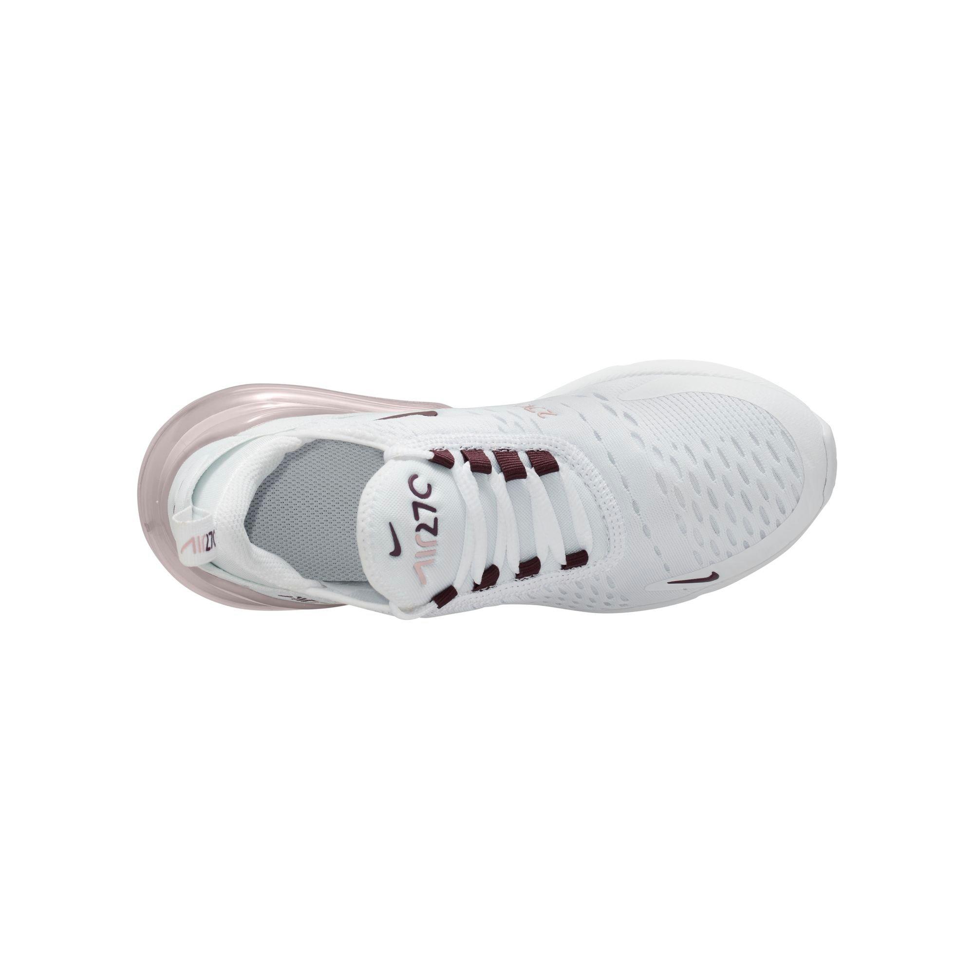 Nike Air Max 270 Grade School Girls' "White/Burgundy Crush/Platinum Violet" Shoe
