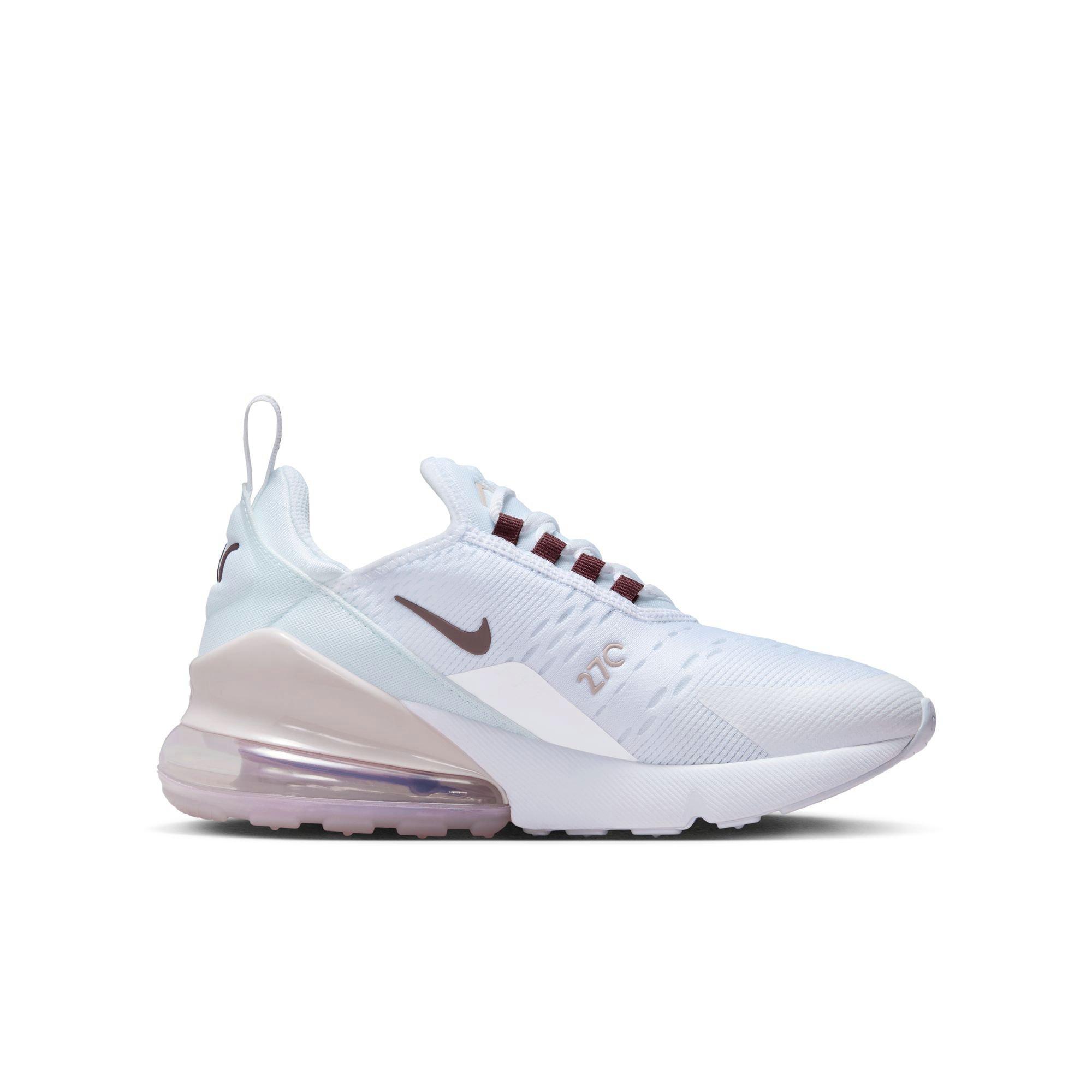 Nike Air Max 270 White Burgundy Crush Platinum Violet Grade School Girls Shoe Hibbett