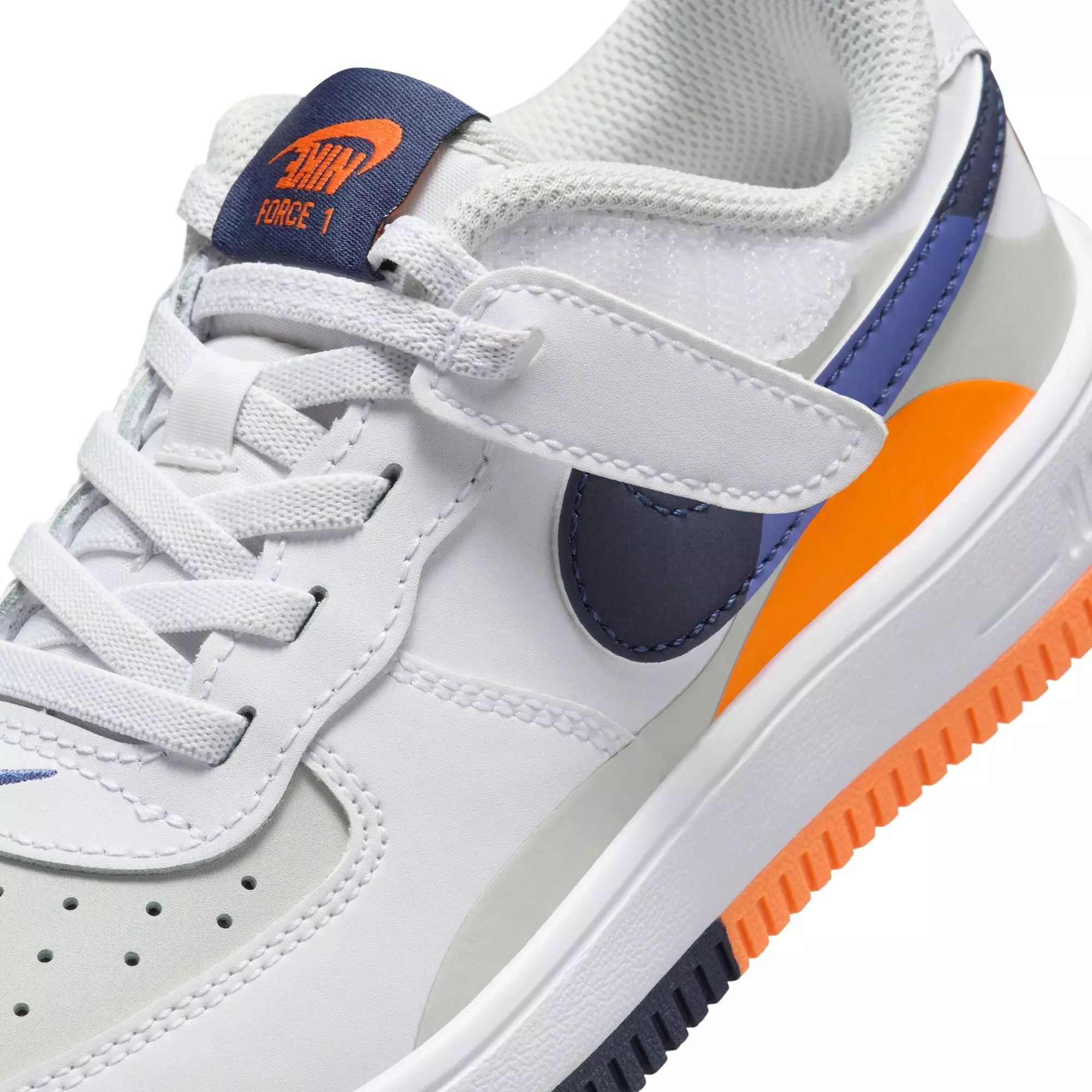 Nike Air Force 1 Low LV8 2 EasyOn "Your Move" Preschool Kids' Shoe - LIGHT SILVER/MIDNIGHT NAVY/WHITE