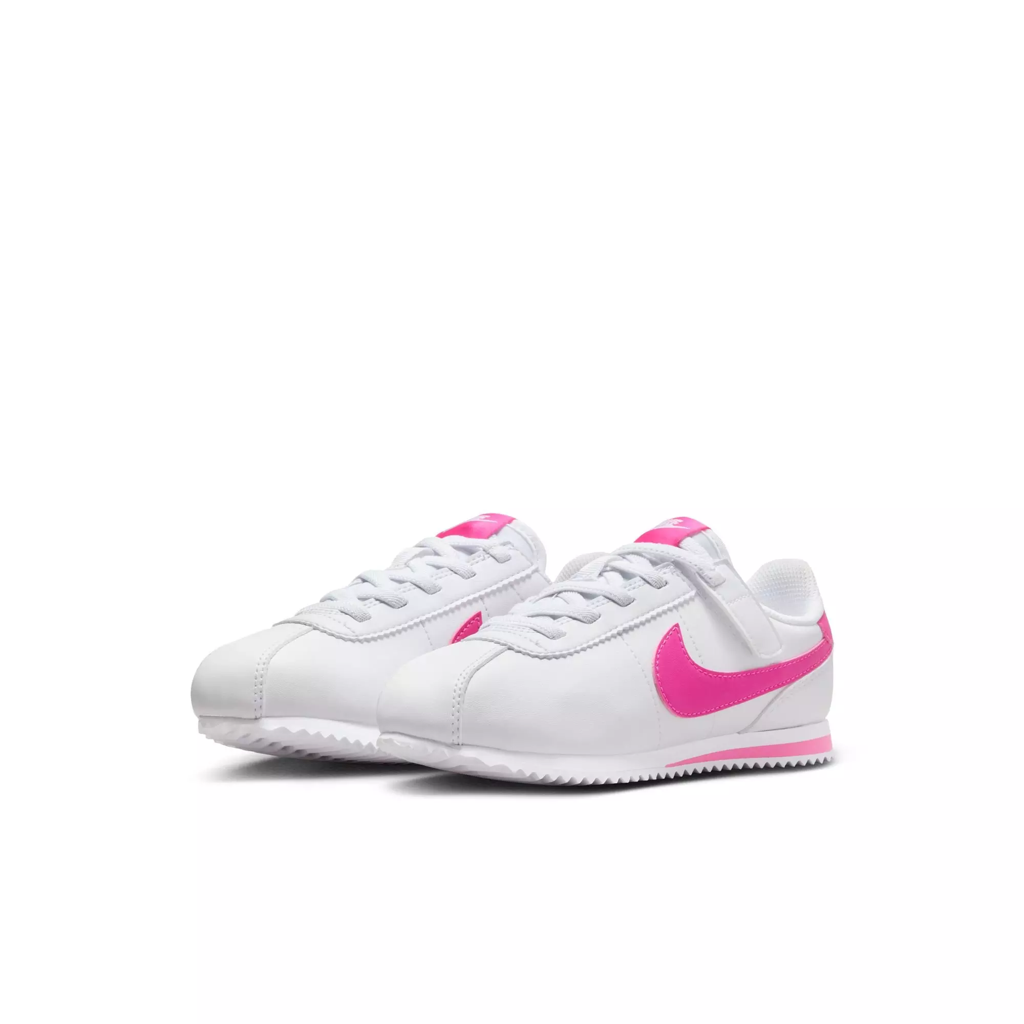 Nike Cortez EasyOn "White/Laser Fuchsia" Preschool Girls' Shoe - WHITE/PINK