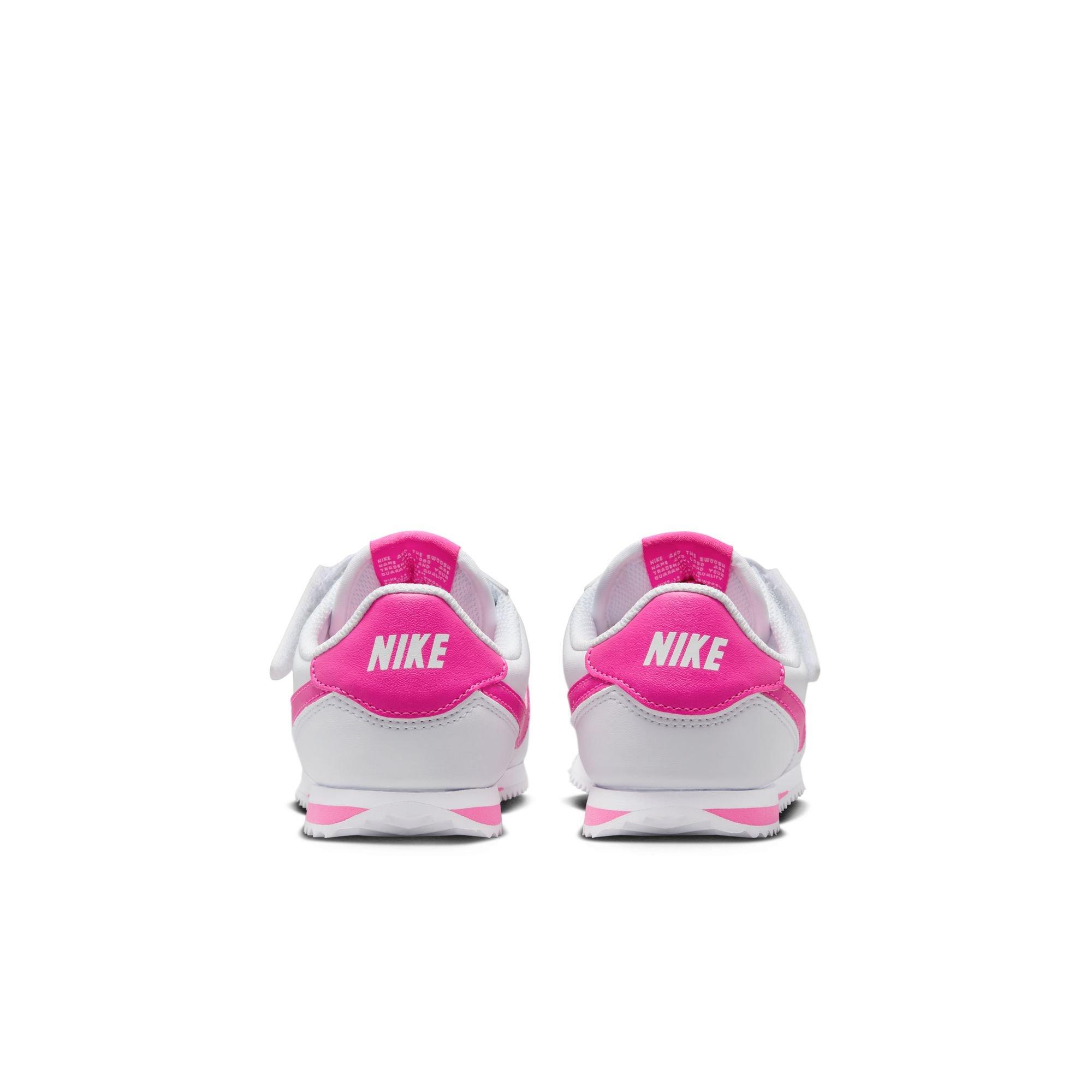 Nike Cortez EasyOn Preschool Girls' "White/Laser Fuchsia" Shoe