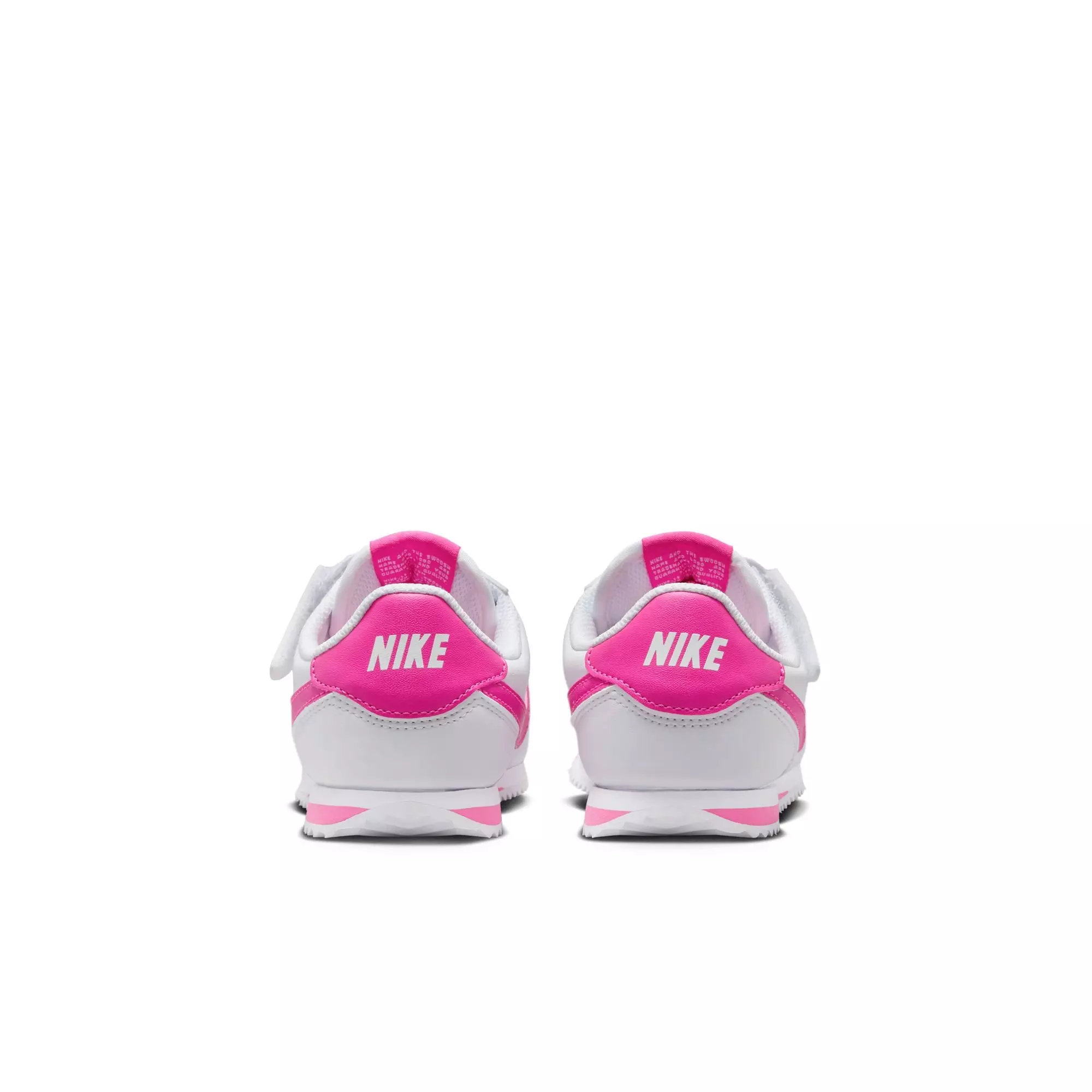 Nike Cortez EasyOn "White/Laser Fuchsia" Preschool Girls' Shoe - WHITE/PINK