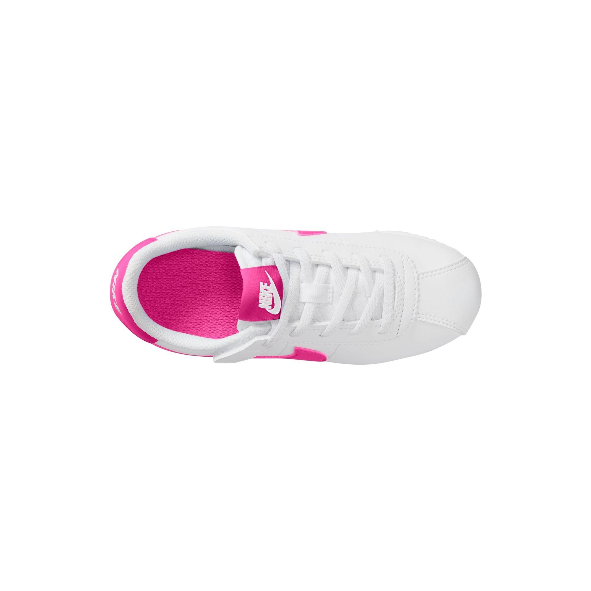 Nike Cortez EasyOn Preschool Girls' "White/Laser Fuchsia" Shoe