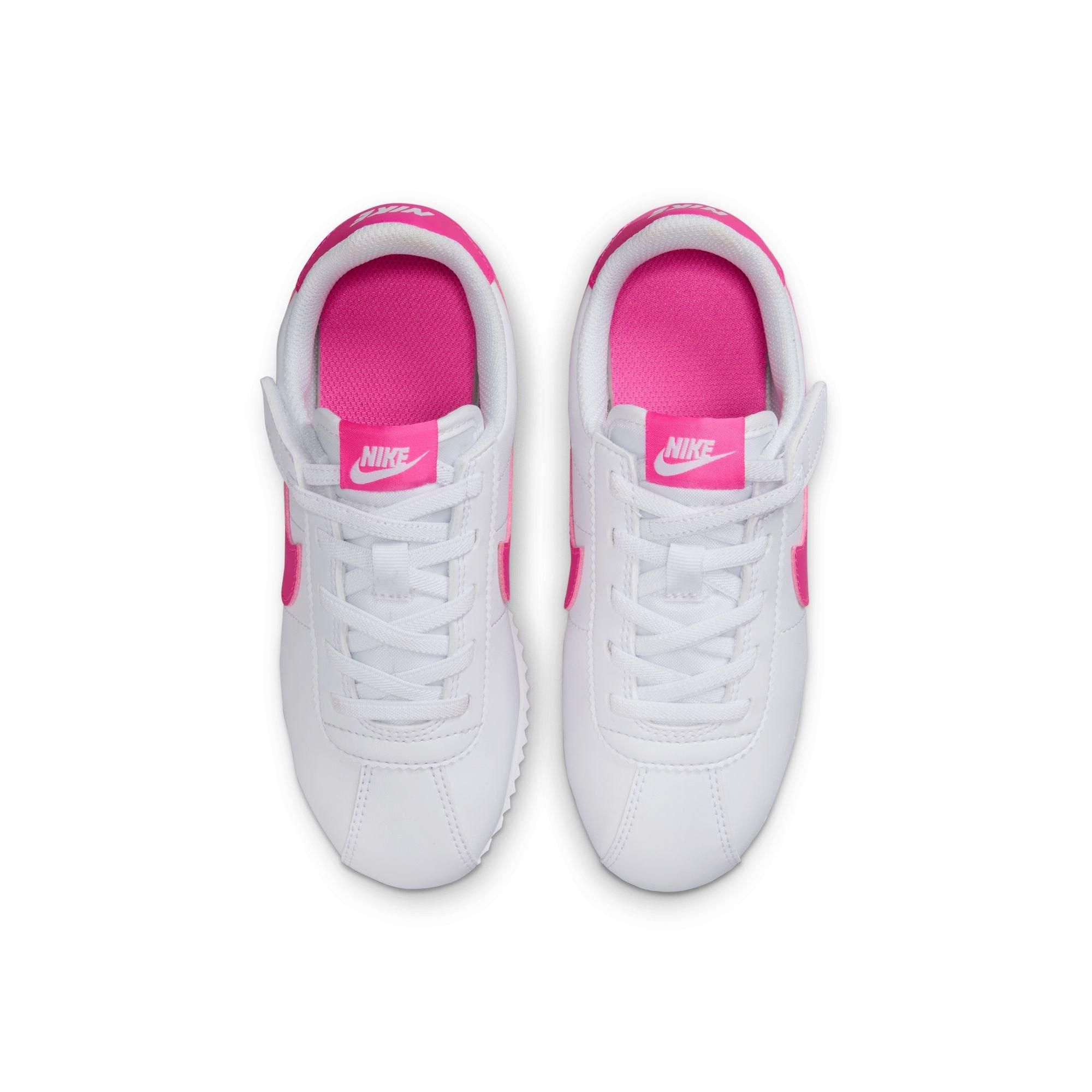 Nike Cortez EasyOn Preschool Girls' "White/Laser Fuchsia" Shoe