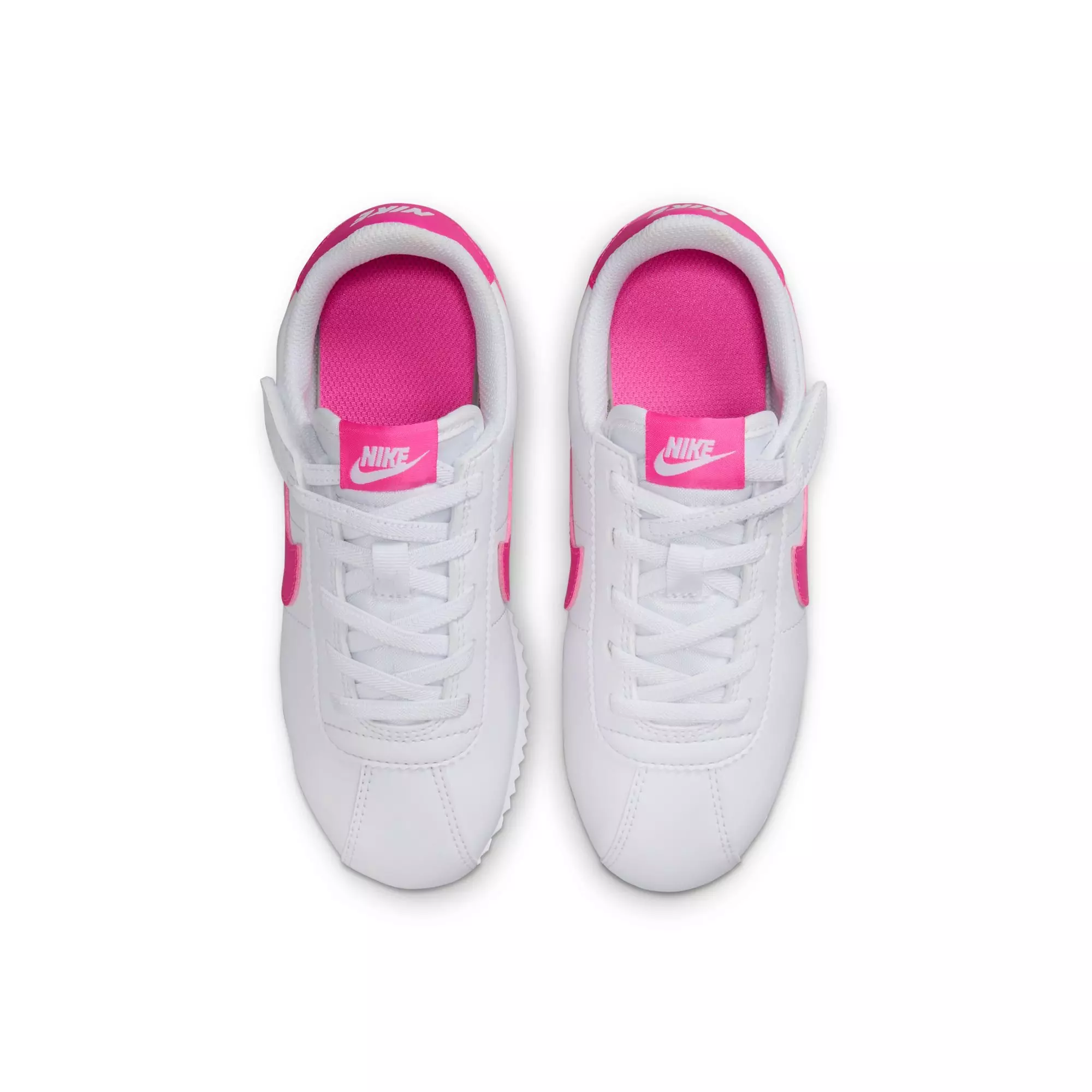 Nike Cortez EasyOn "White/Laser Fuchsia" Preschool Girls' Shoe - WHITE/PINK