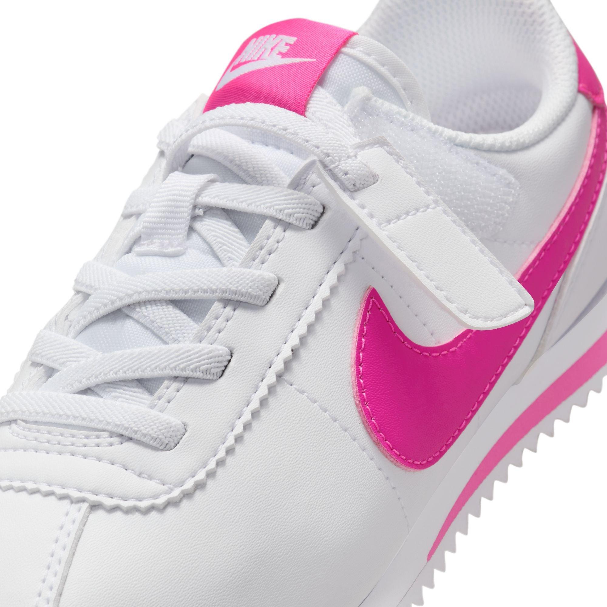 Nike Cortez EasyOn Preschool Girls' "White/Laser Fuchsia" Shoe