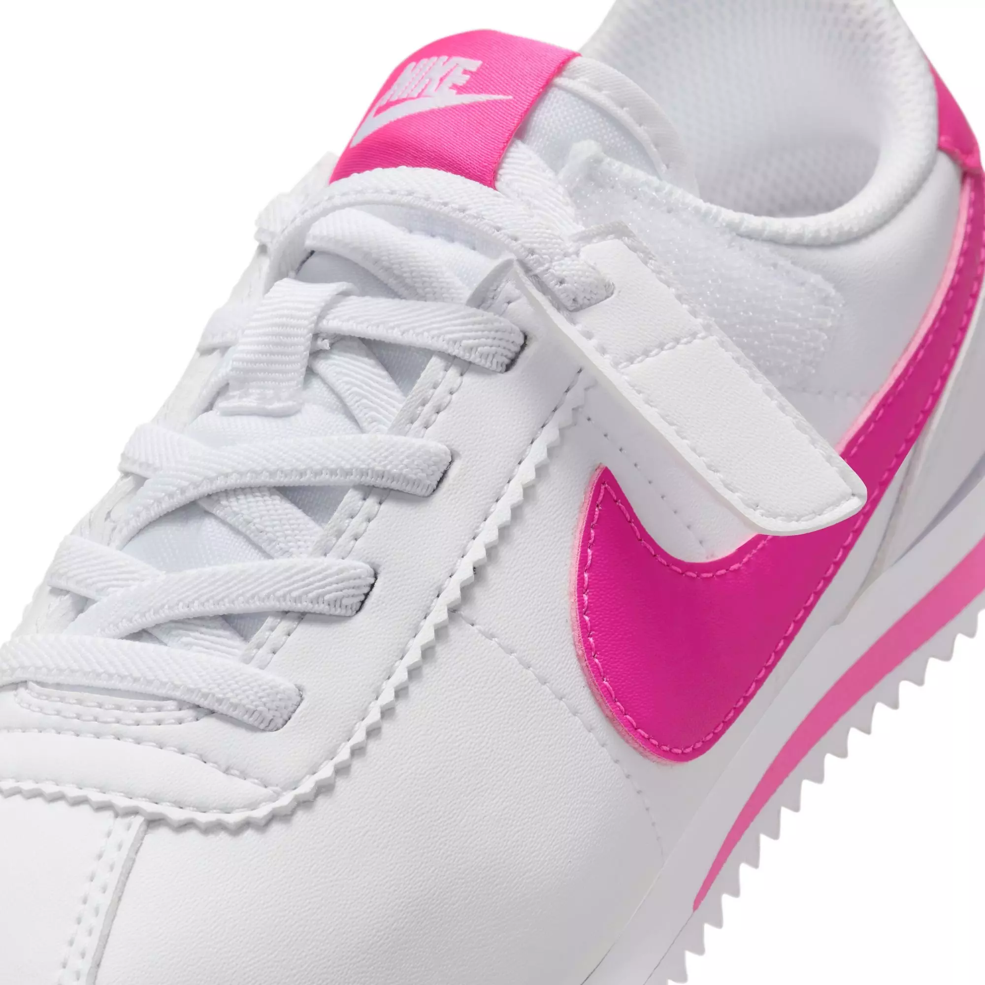 Nike Cortez EasyOn "White/Laser Fuchsia" Preschool Girls' Shoe - WHITE/PINK