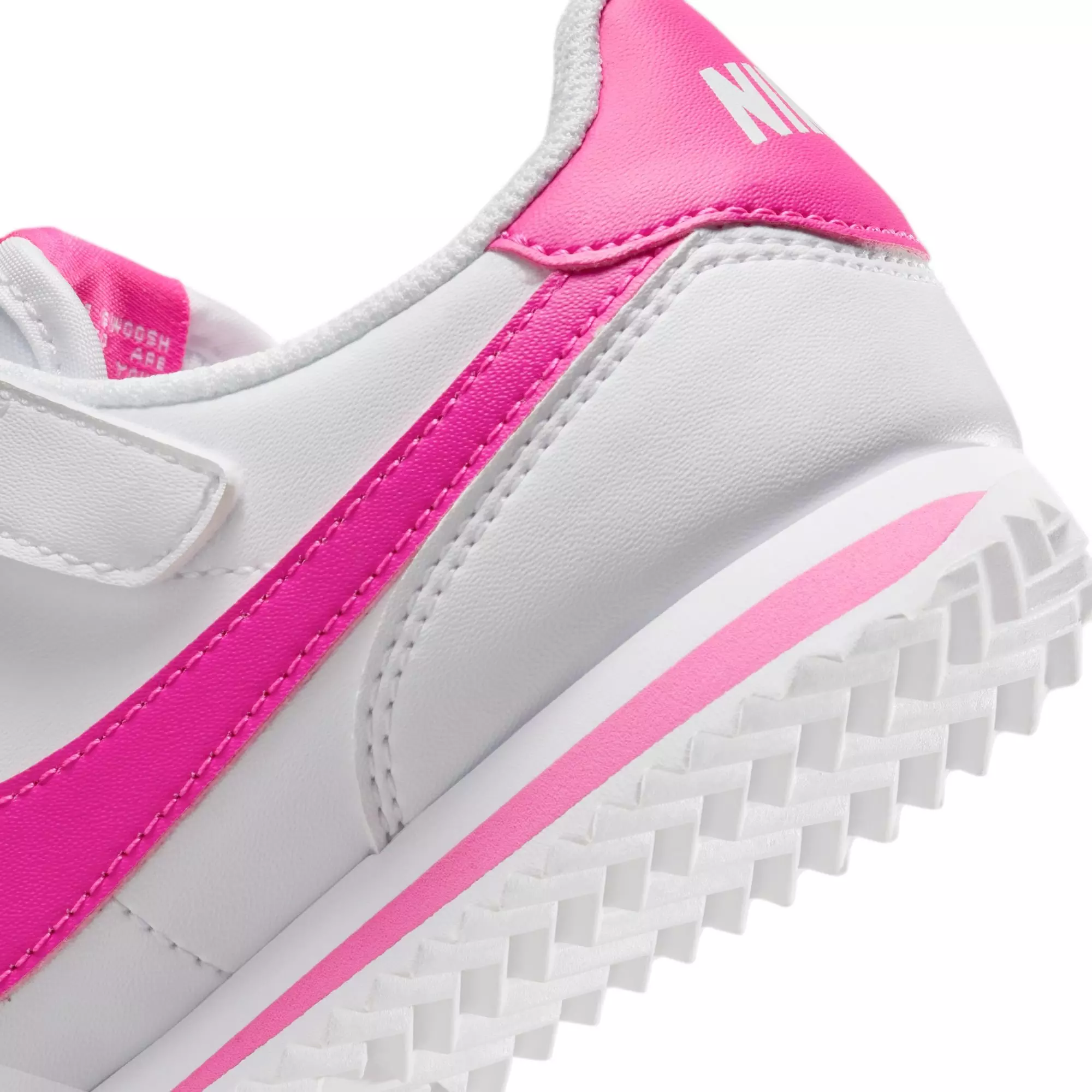 Nike Cortez EasyOn "White/Laser Fuchsia" Preschool Girls' Shoe - WHITE/PINK