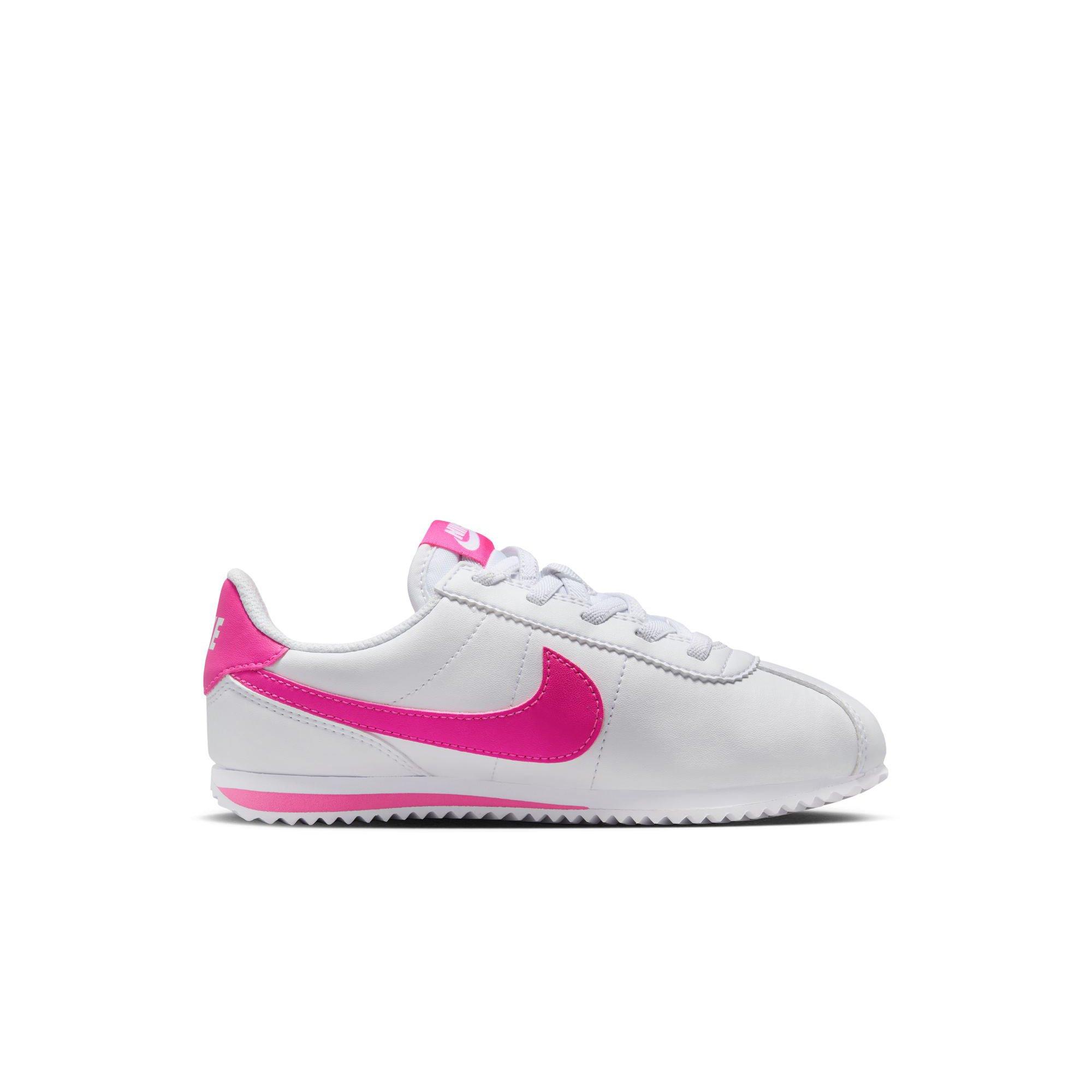 Nike Cortez EasyOn Preschool Girls' "White/Laser Fuchsia" Shoe
