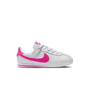 Nike Cortez EasyOn "White/Laser Fuchsia" Preschool Girls' Shoe