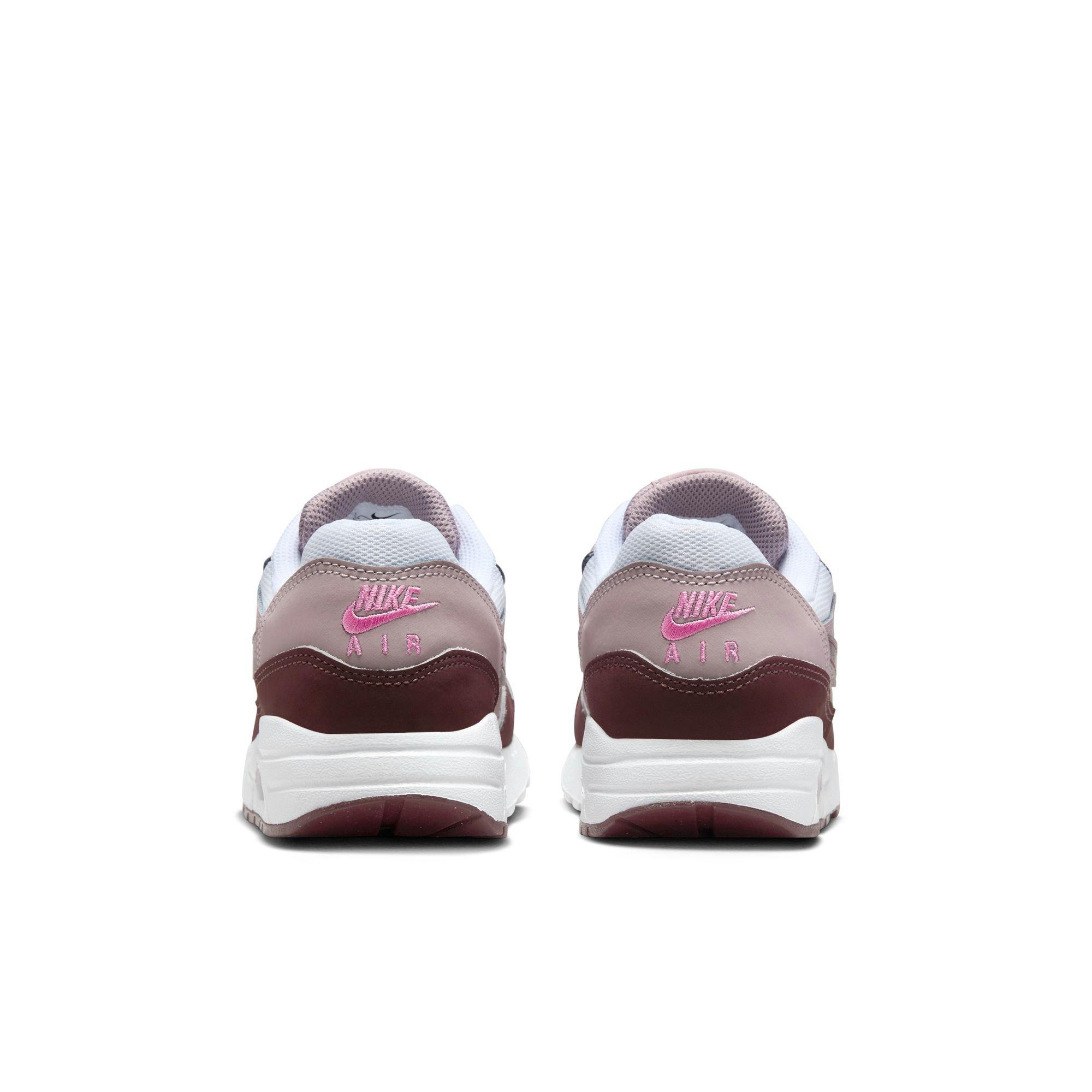 Nike Air Max 1 "White/Burgundy Crush/Lt Violet Ore" Little Kids Shoe