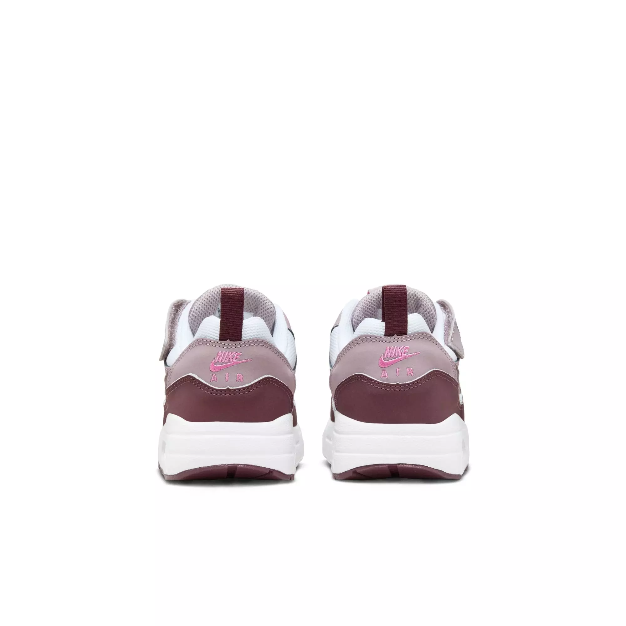 Nike Air Max 1 EasyOn "White/Burgundy Crush/Lt Violet Ore" Preschool Girls' Shoe - WHITE/PURPLE