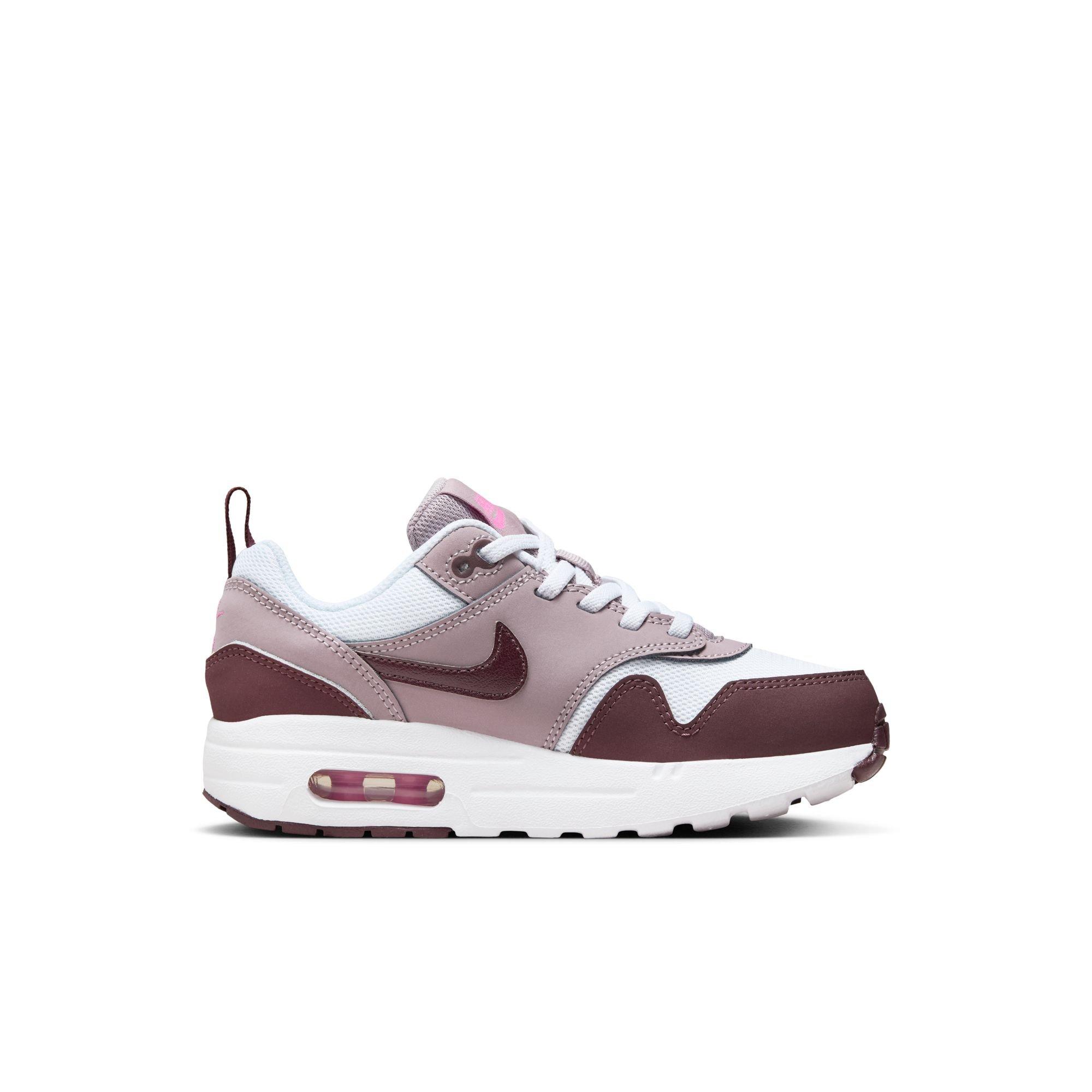 Nike Air Max 1 EasyOn Preschool Girls' "White/Burgundy Crush/Lt Violet Ore" Shoe