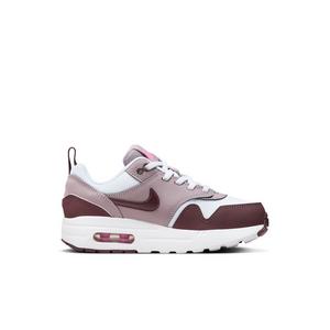 Nike Air Max 1 EasyOn "White/Burgundy Crush/Lt Violet Ore" Preschool Girls' Shoe