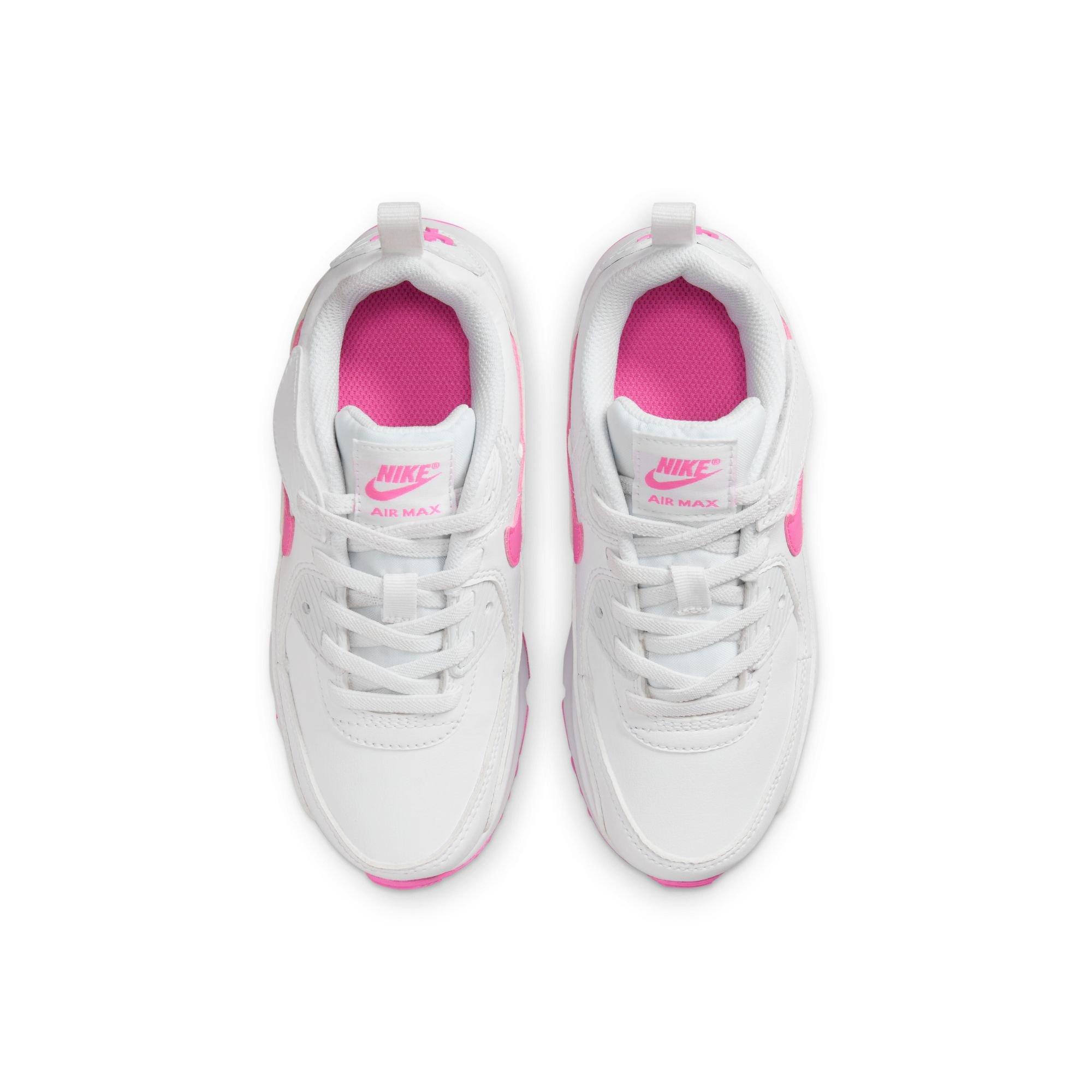 Nike Air Max 90 EasyOn Preschool Girls "White/Laser Fuchsia" Shoe
