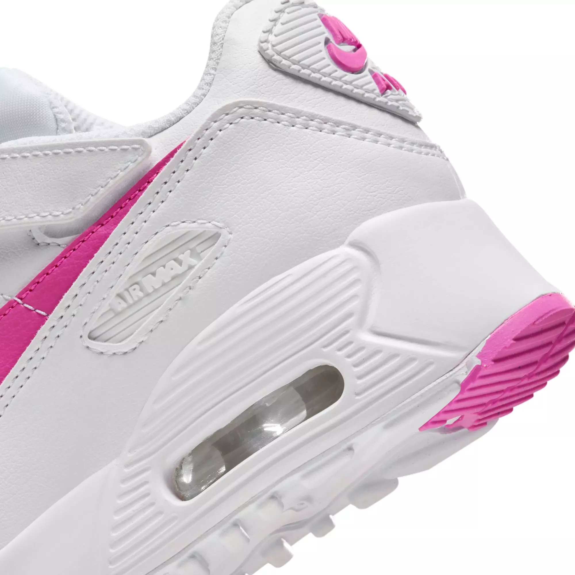 Nike Air Max 90 EasyOn "White/Laser Fuchsia" Preschool Girls Shoe - WHITE/PINK