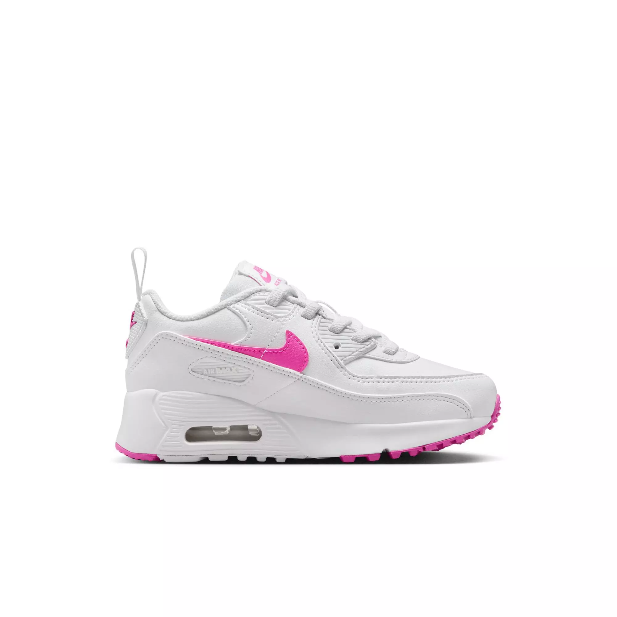 Nike Air Max 90 EasyOn "White/Laser Fuchsia" Preschool Girls Shoe - WHITE/PINK