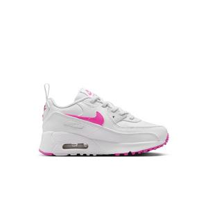 Nike Air Max 90 EasyOn "White/Laser Fuchsia" Preschool Girls Shoe