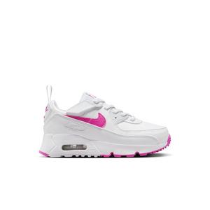 Nike Air Max 90 EasyOn "White/Laser Fuchsia" Preschool Girls Shoe