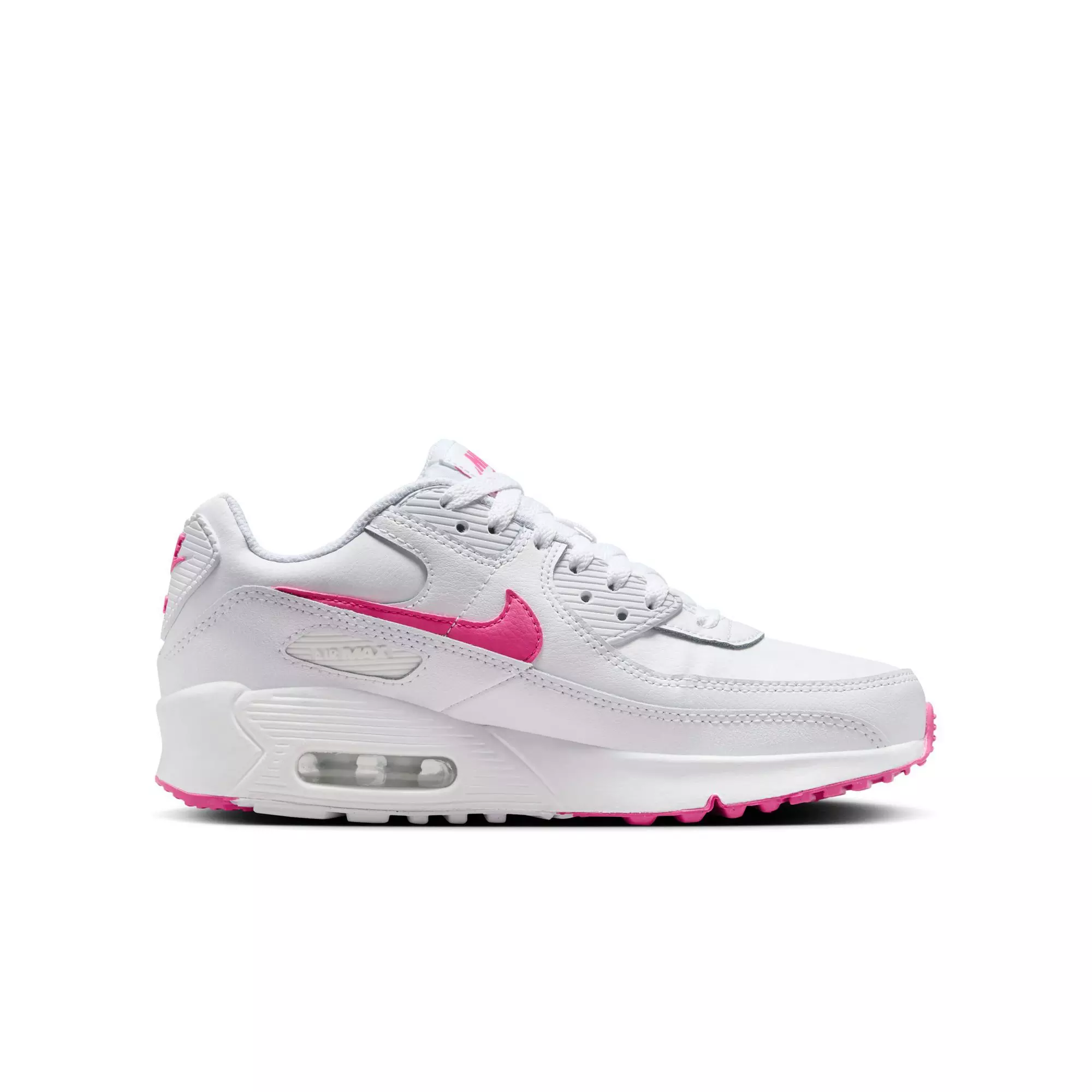 Nike Air Max 90 "White/Laser Fuchsia" Preschool Girls' Shoe - WHITE/PINK