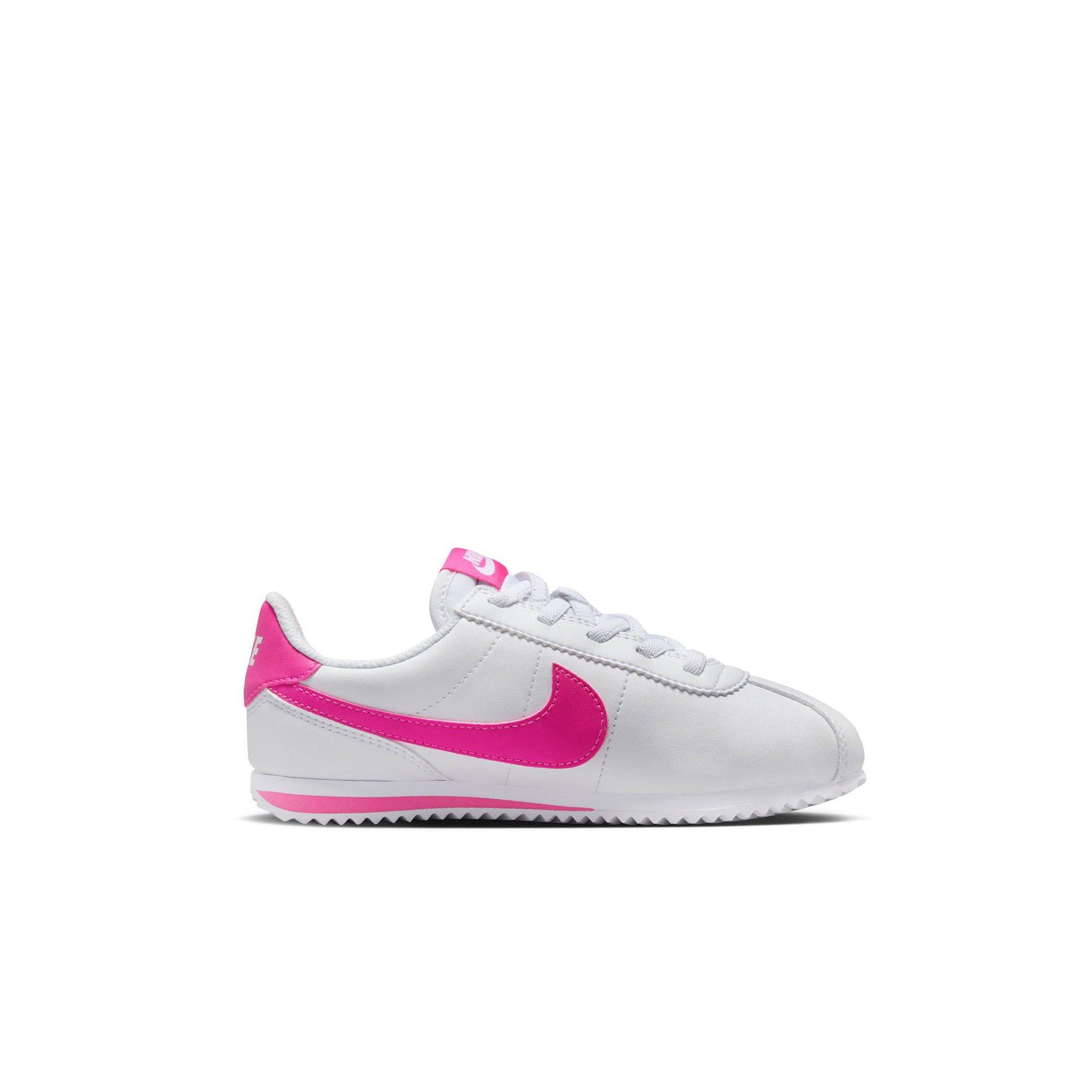 Nike Cortez EasyOn Toddler Girls' "White/Laser Fuchsia" Shoe