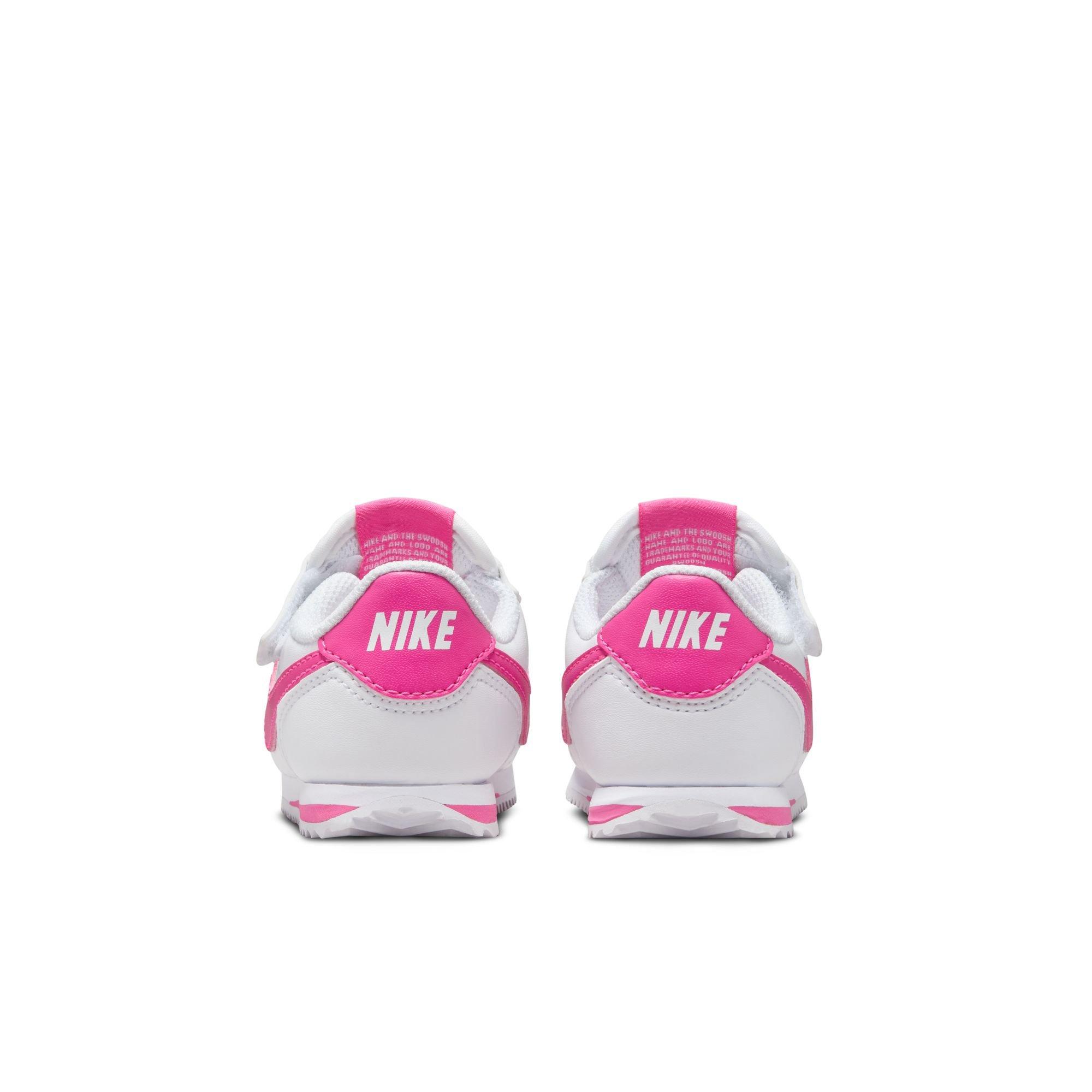 Nike Cortez EasyOn Toddler Girls' "White/Laser Fuchsia" Shoe