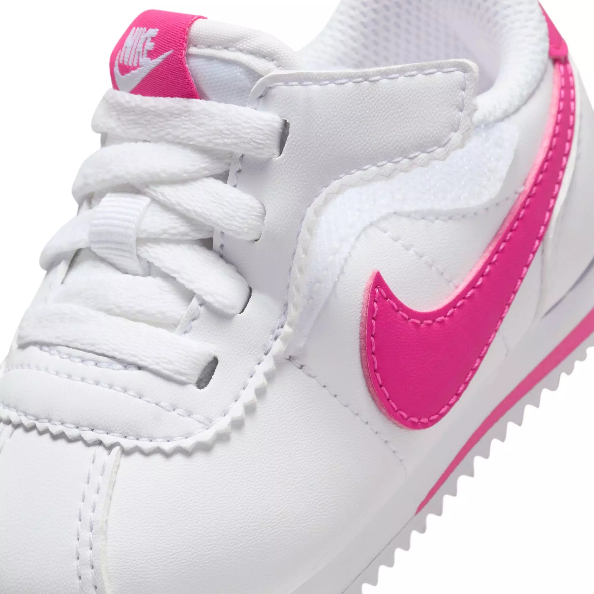 Nike Cortez EasyOn "White/Laser Fuchsia" Toddler Girls' Shoe - WHITE/PINK