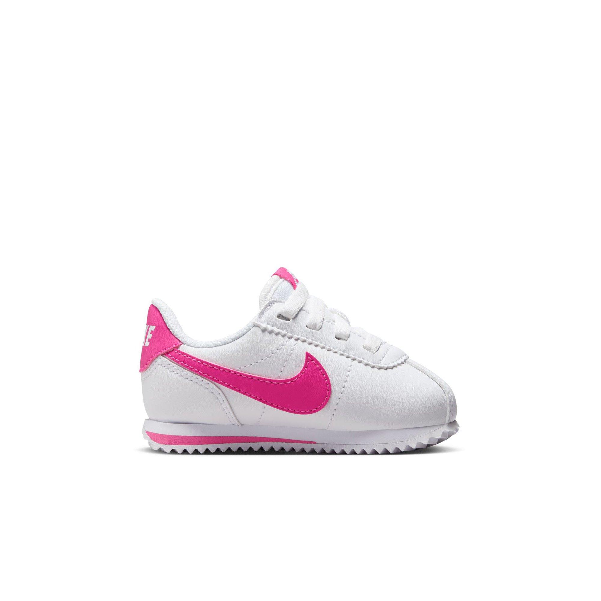 Nike Cortez EasyOn Toddler Girls' "White/Laser Fuchsia" Shoe