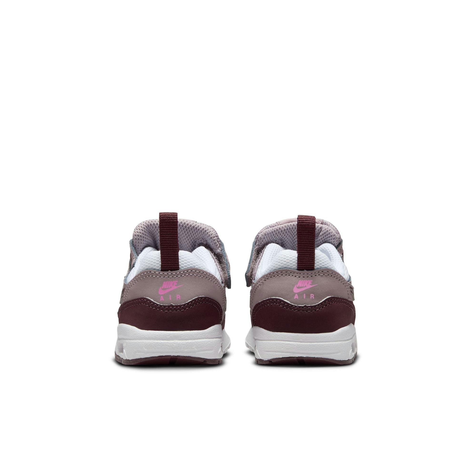 Nike Air Max 1 EasyOn "White/Burgundy Crush/Lt Violet Ore" Toddler Girls' Shoe - WHITE/PURPLE Thumbnail View 6