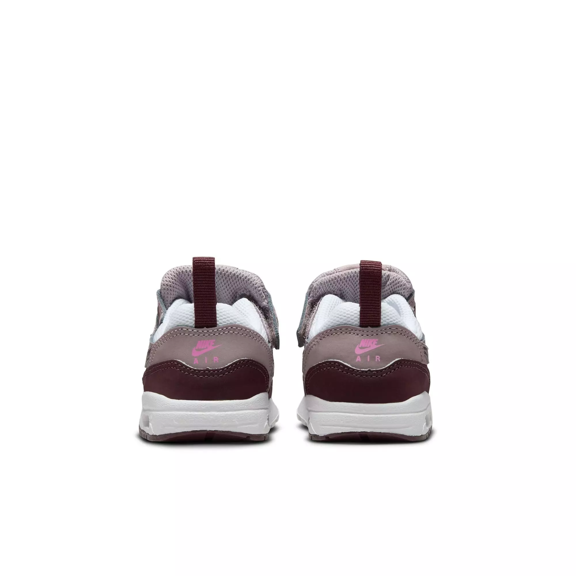 Nike Air Max 1 EasyOn "White/Burgundy Crush/Lt Viotet Ore" Toddler Girls' Shoe - WHITE/PURPLE