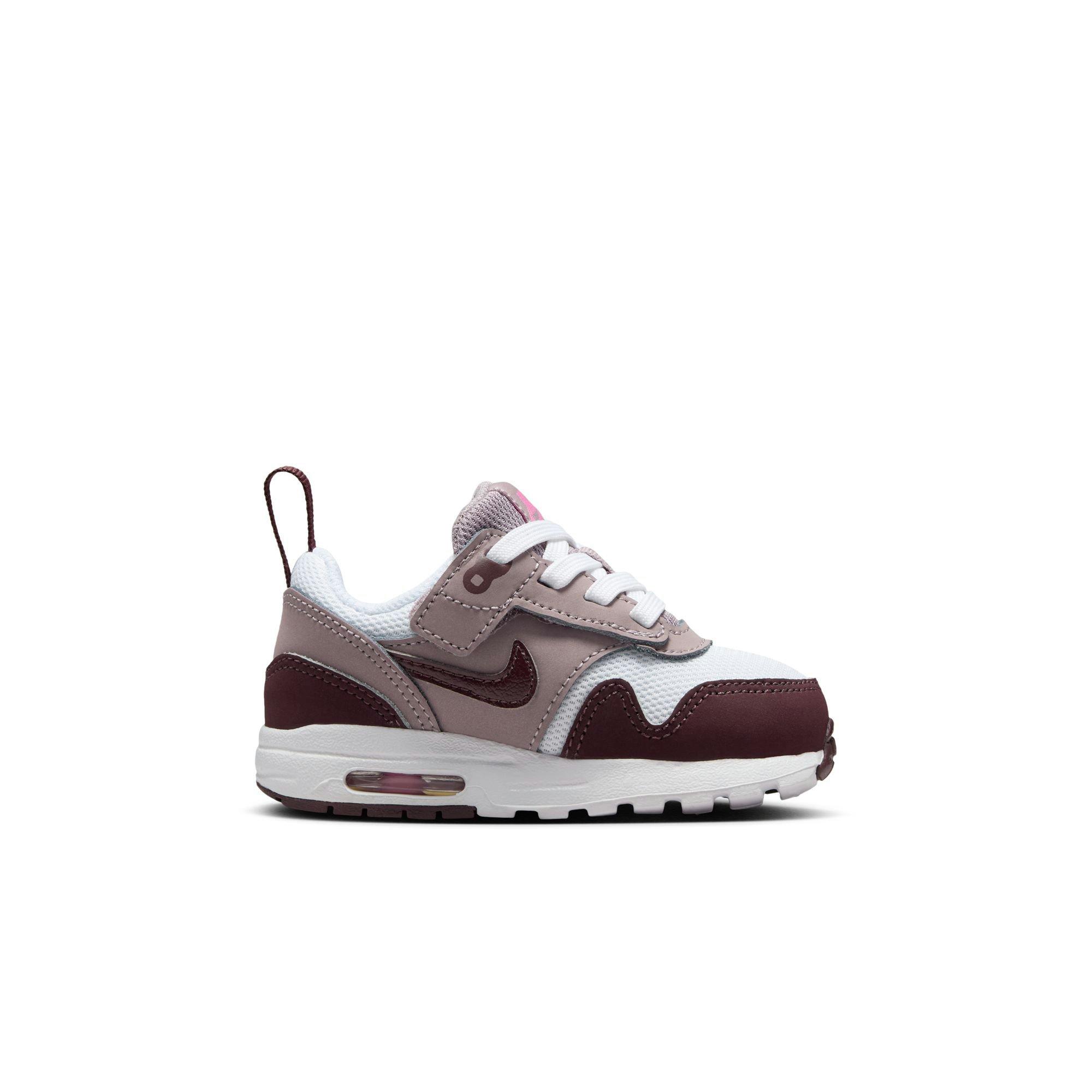 Nike Air Max 1 EasyOn "White/Burgundy Crush/Lt Viotet Ore" Toddler Girls' Shoe