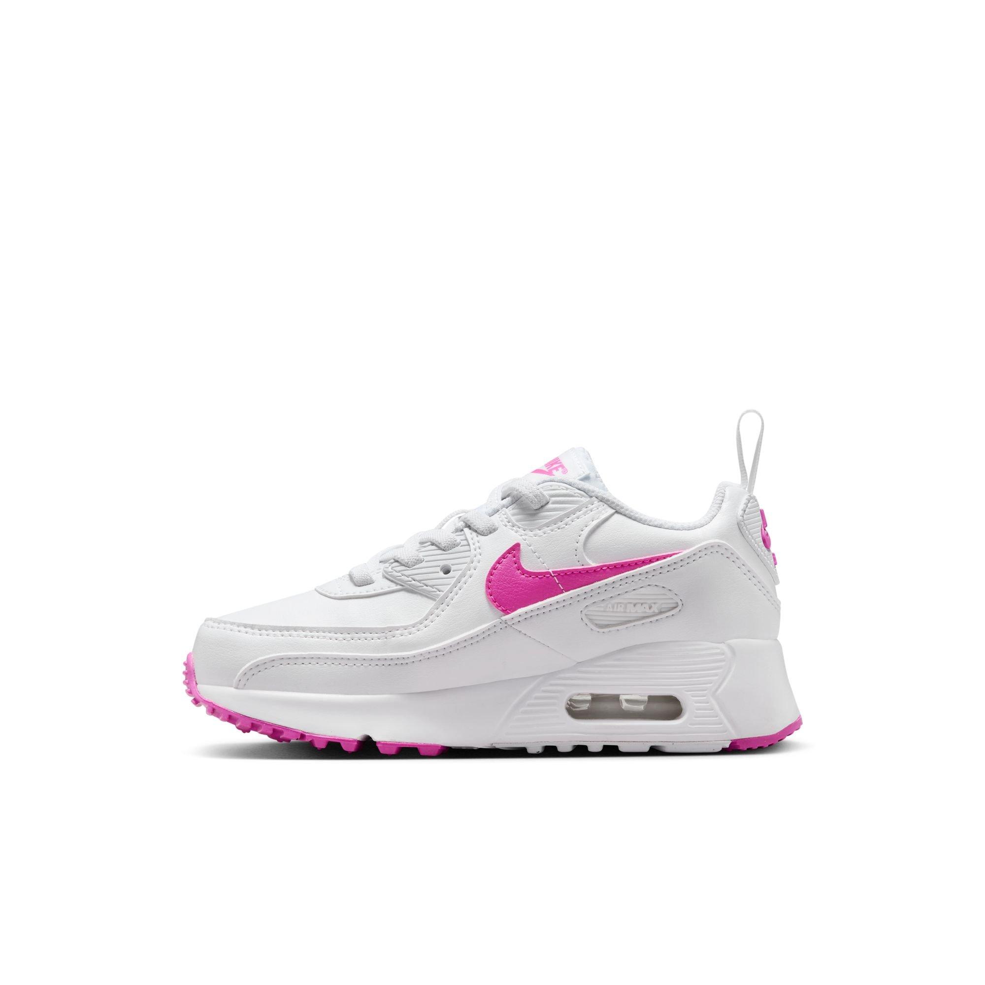 Nike Air Max 90 EasyOn Toddler Girls' White/Laser Fuchsia Shoe