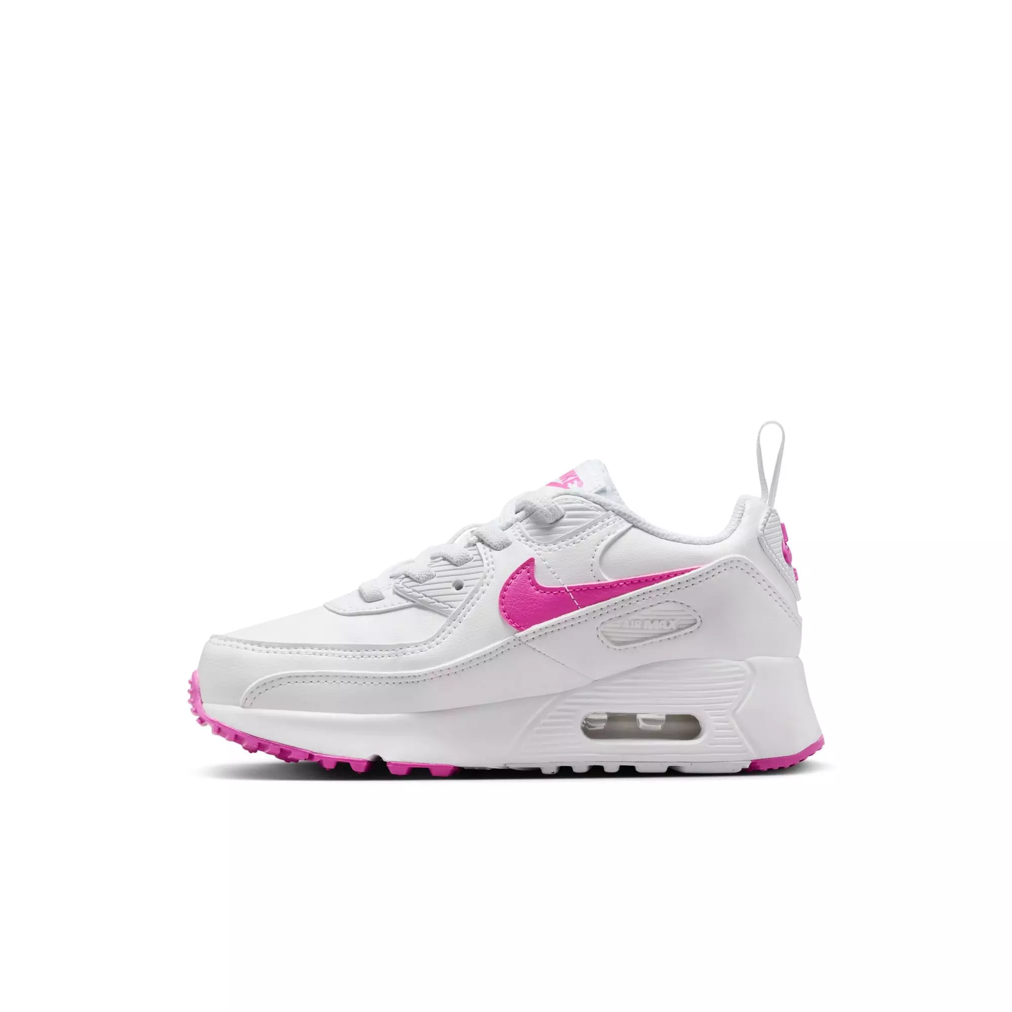 Nike Air Max 90 EasyOn "White/Laser Fuchsia" Toddler Girls' Shoe - WHITE/PINK