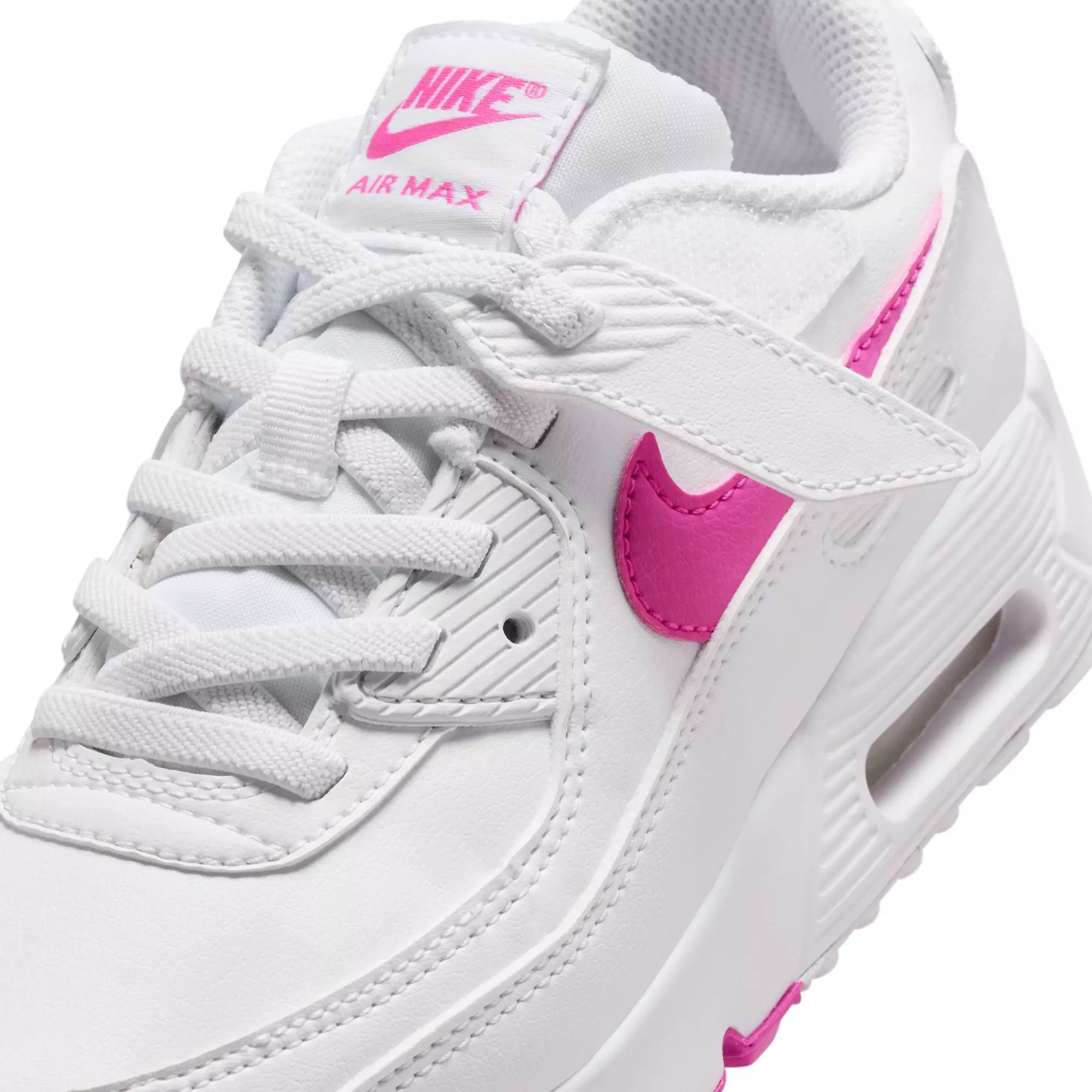 Nike Air Max 90 EasyOn "White/Laser Fuchsia" Toddler Girls' Shoe - WHITE/PINK