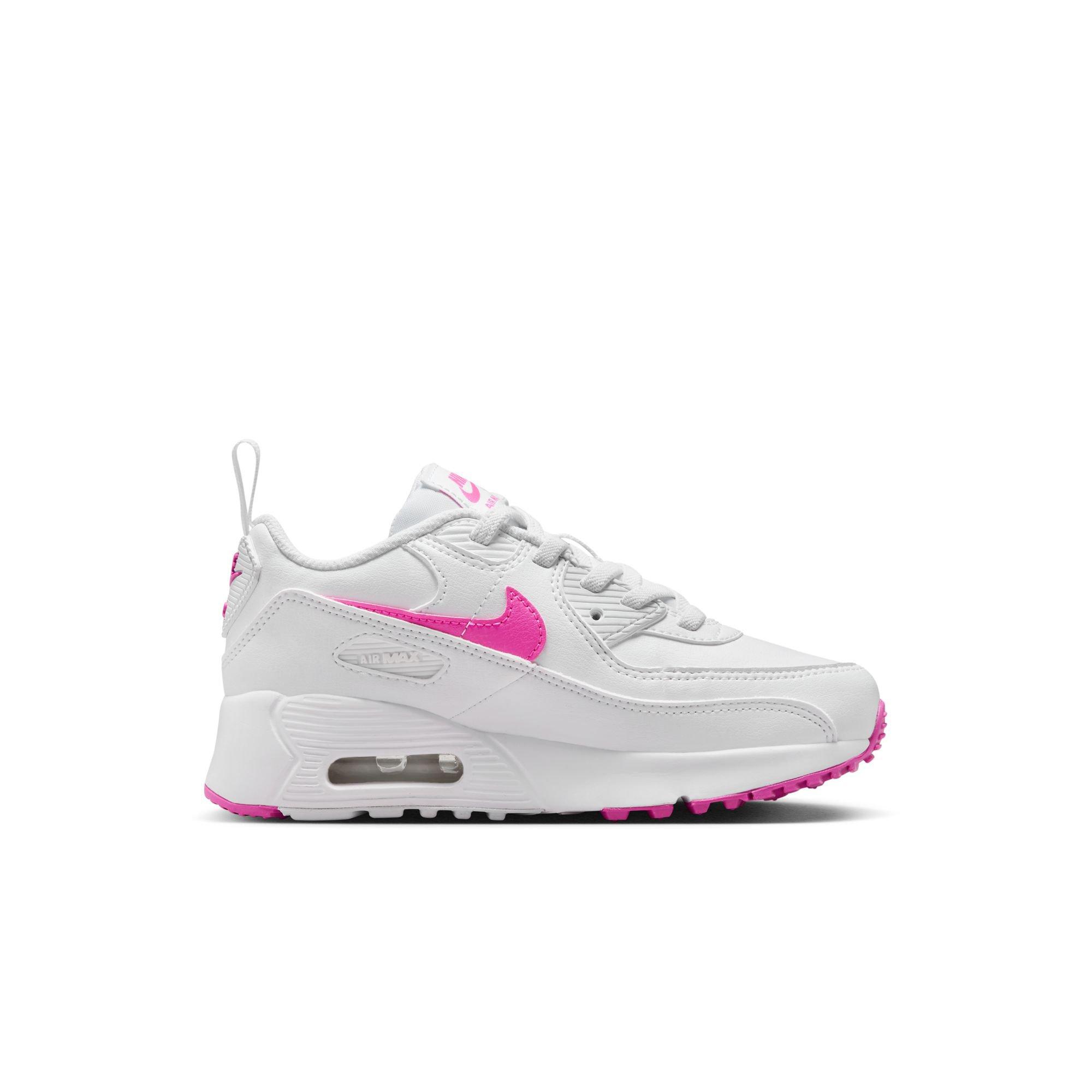 Nike Air Max 90 EasyOn Toddler Girls' White/Laser Fuchsia Shoe