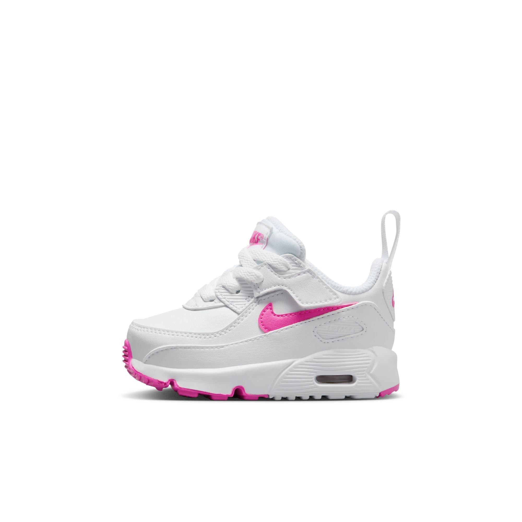 Nike Air Max 90 EasyOn Toddler Girls' "White/Laser Fuchsia" Shoe