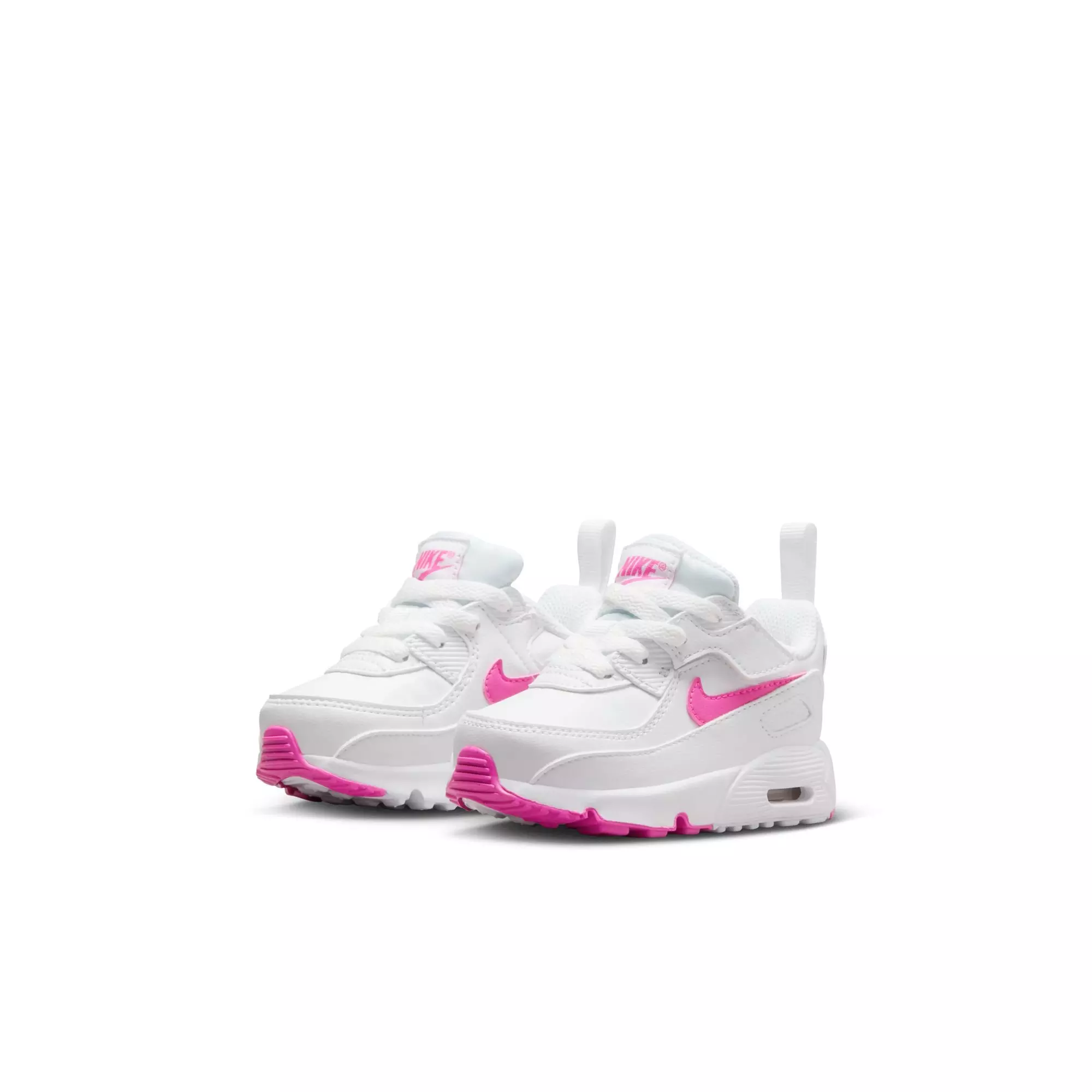 Nike Air Max 90 "White/Laser Fuchsia" Toddler Girls' Shoe - WHITE/PINK